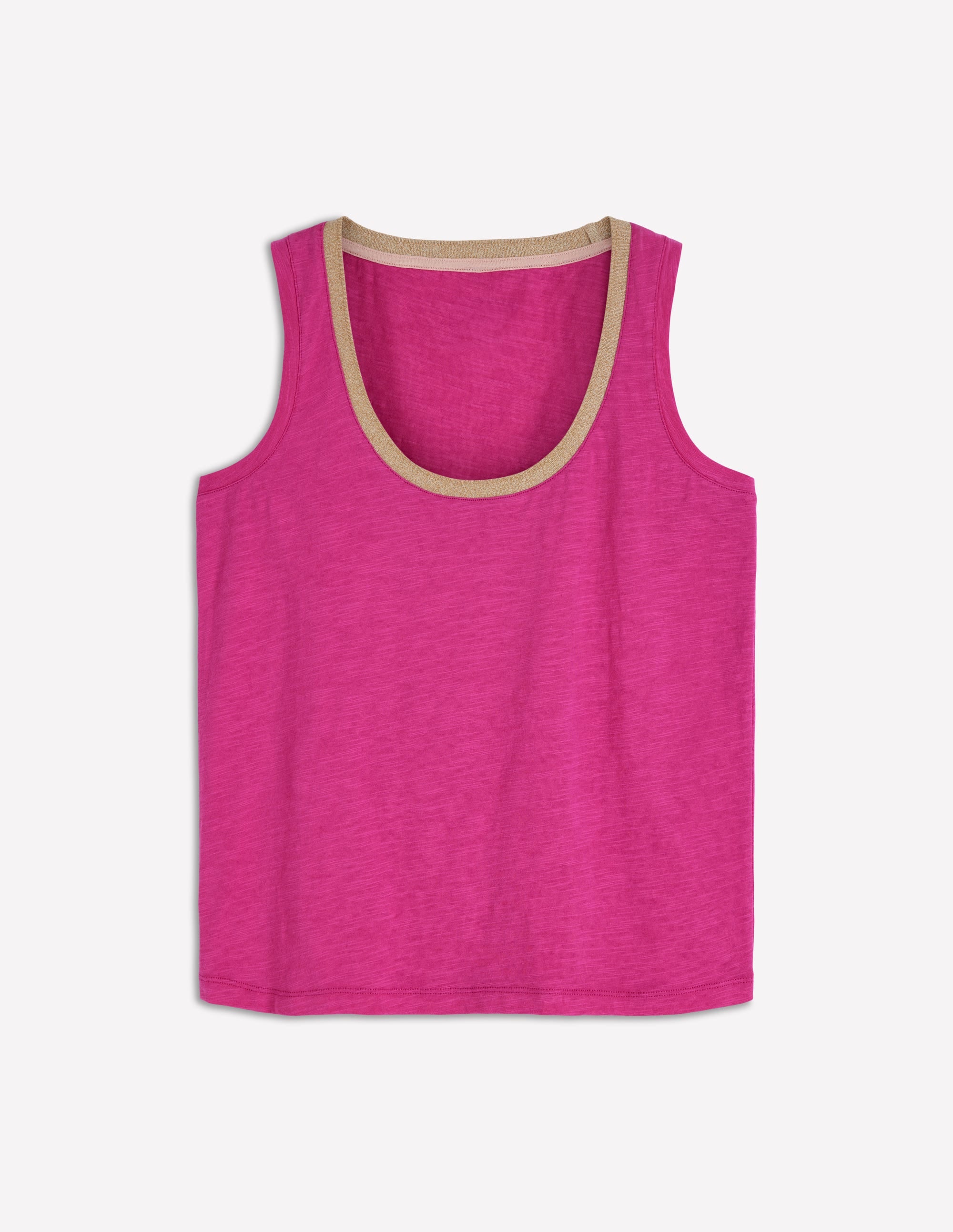Metallic Trim Scoop Neck Vest-Cosmos Pink - Image 5