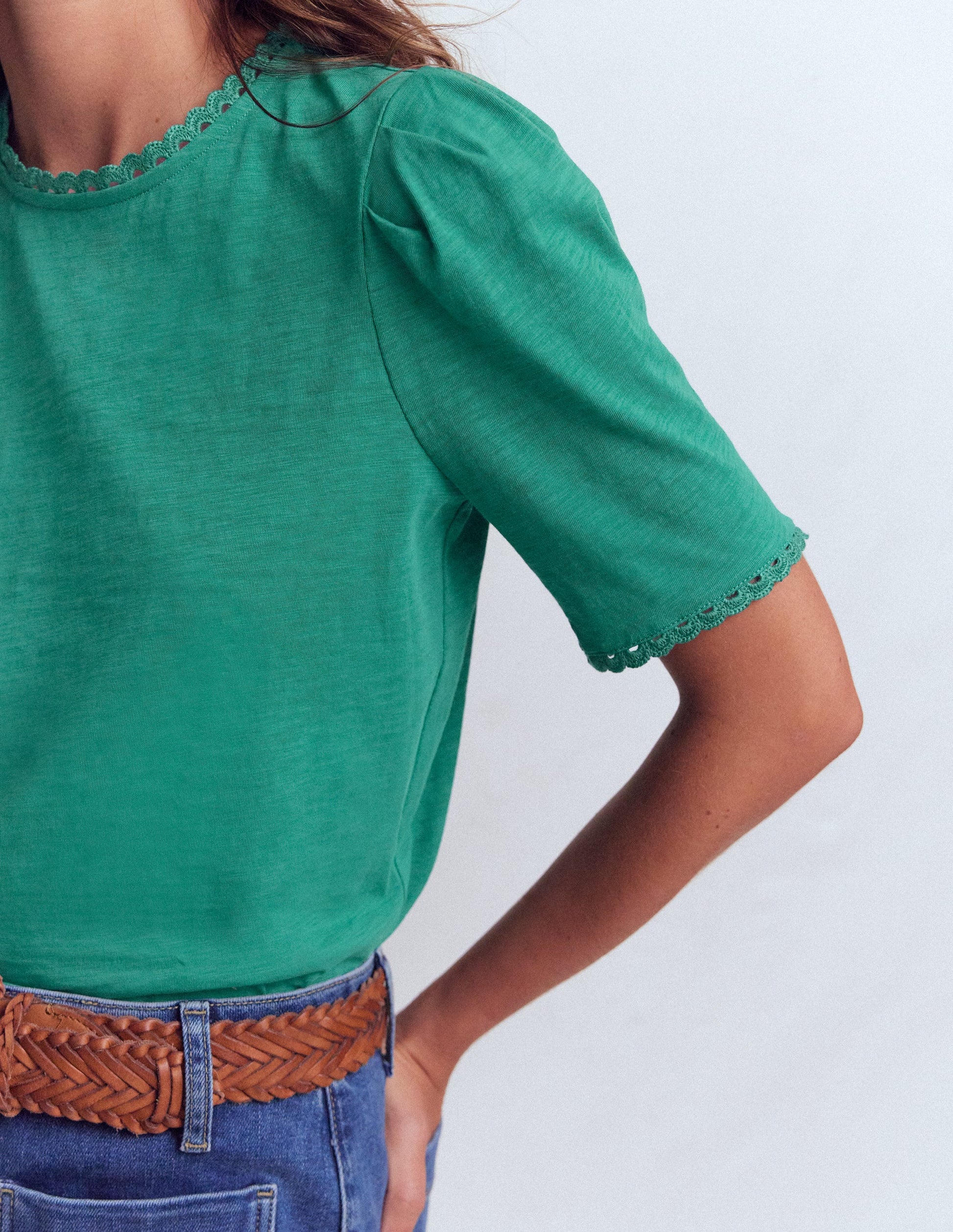 Ali Scallop T-Shirt-Deep Teal-2