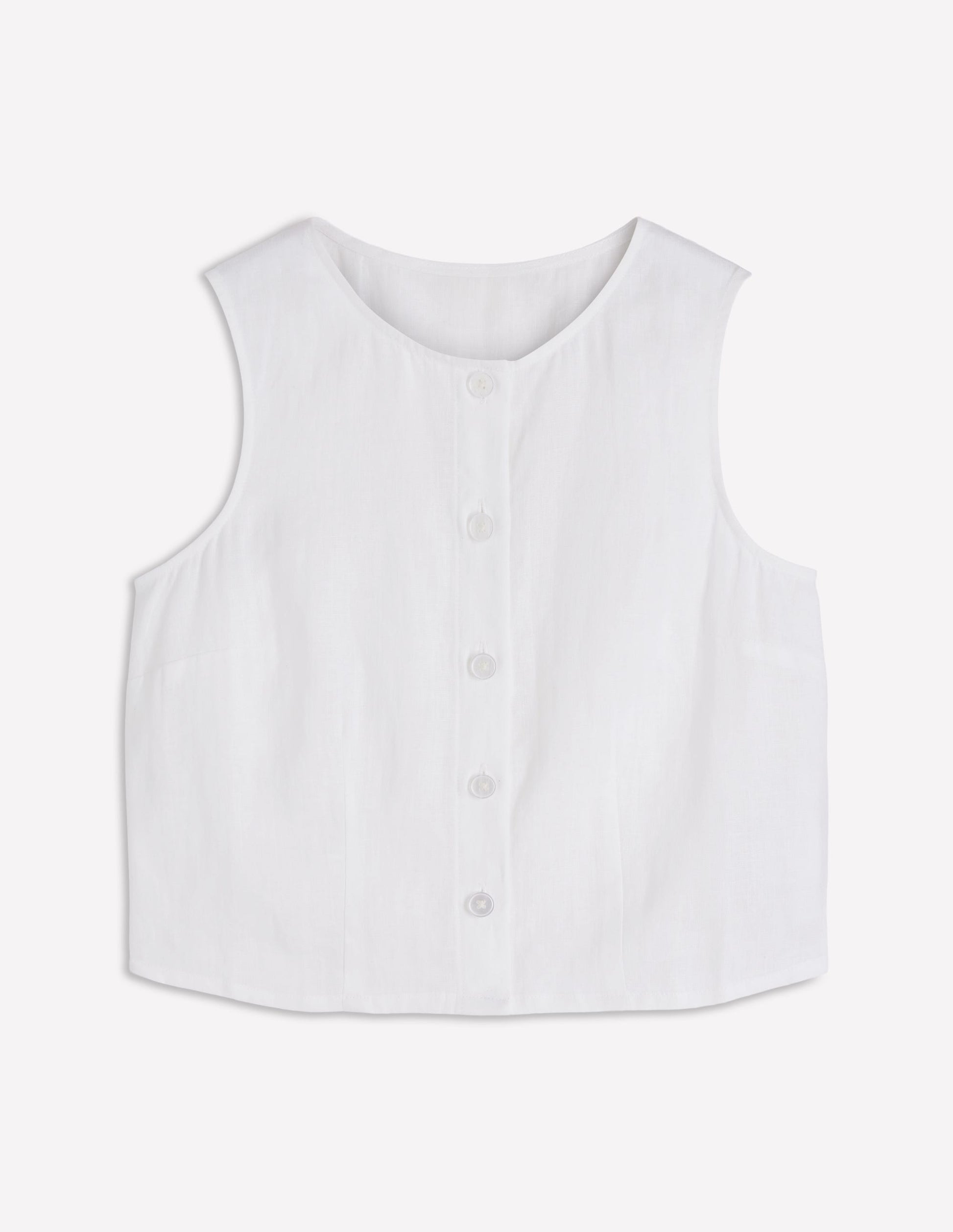Andrea linen shell top-White-6