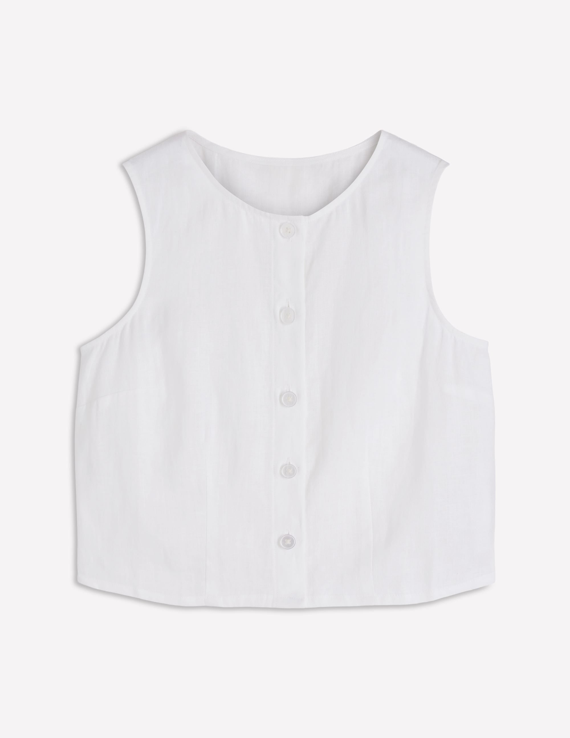 Andrea Linen Shell Top-White - Image 6