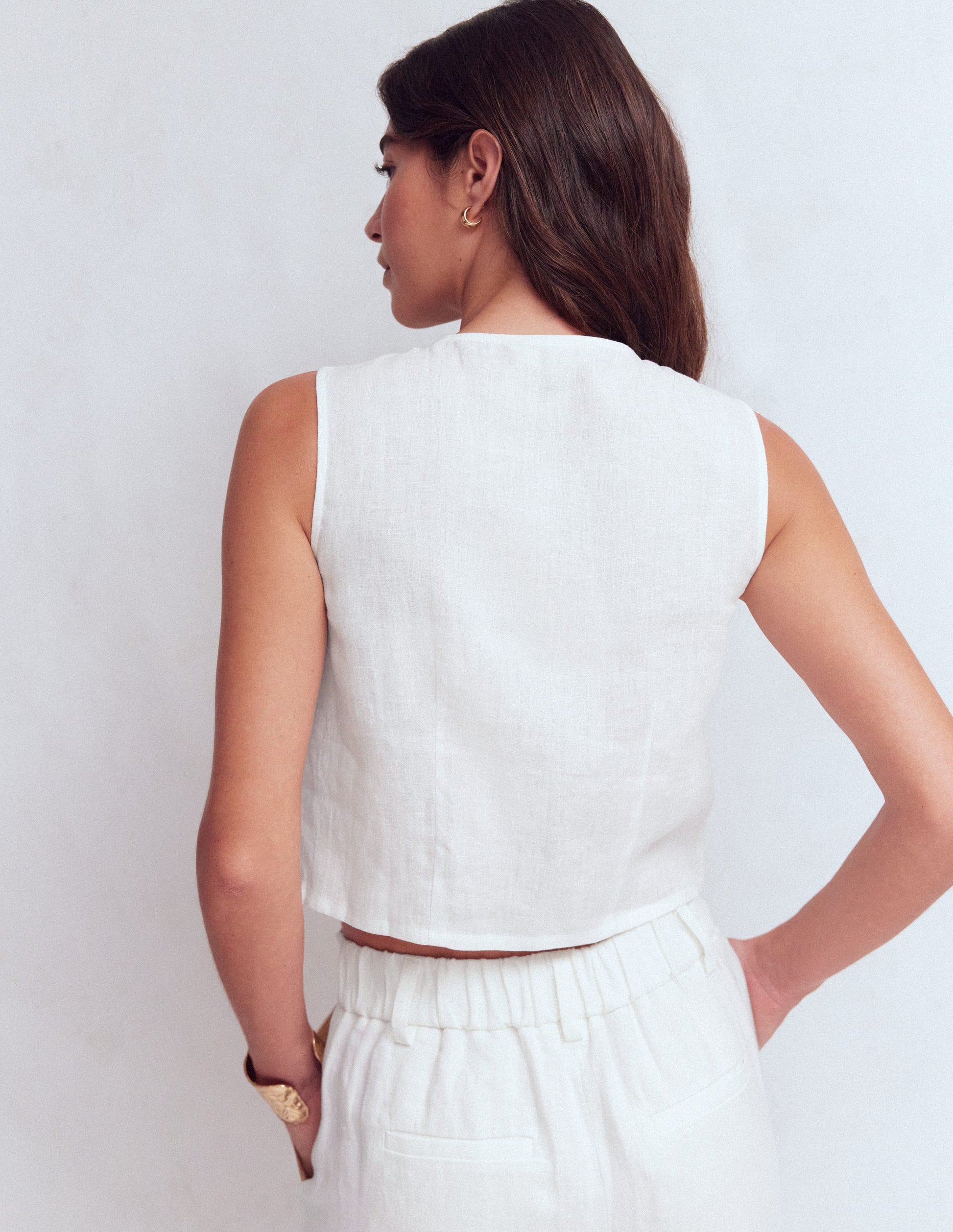 Andrea linen shell top-White-3