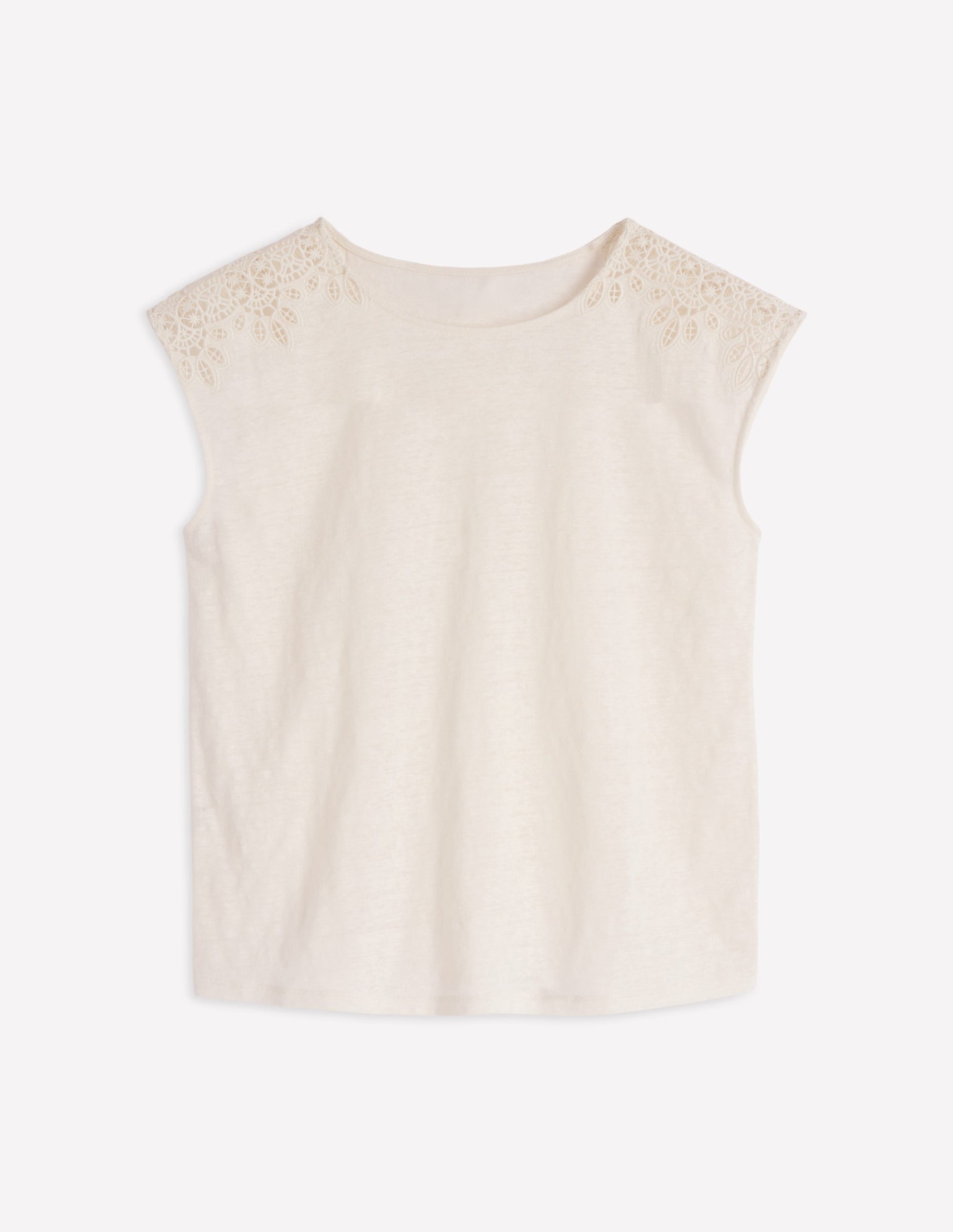 Tara Cutwork Linen Tee-Ivory-7