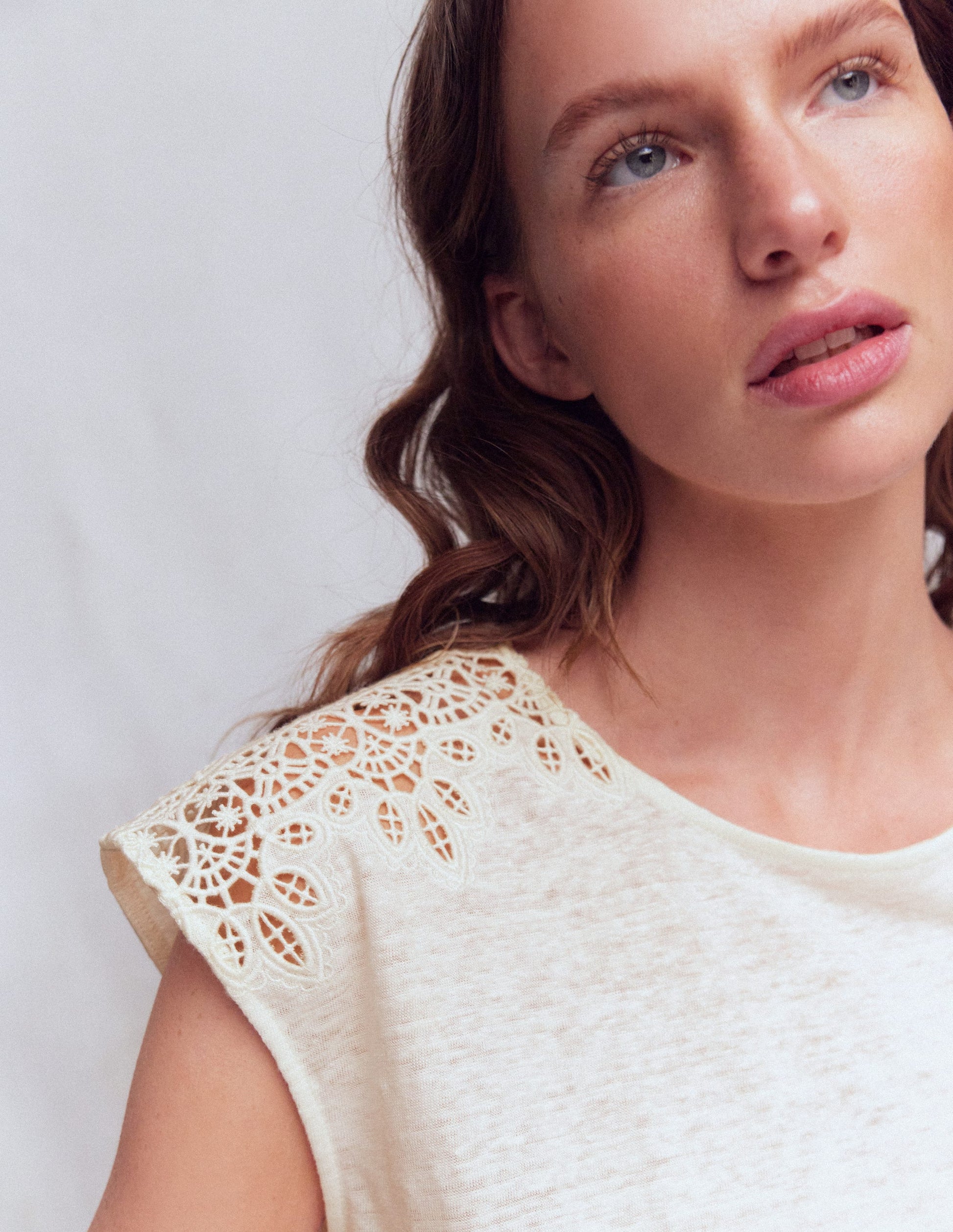 Tara Cutwork Linen Tee-Ivory-2