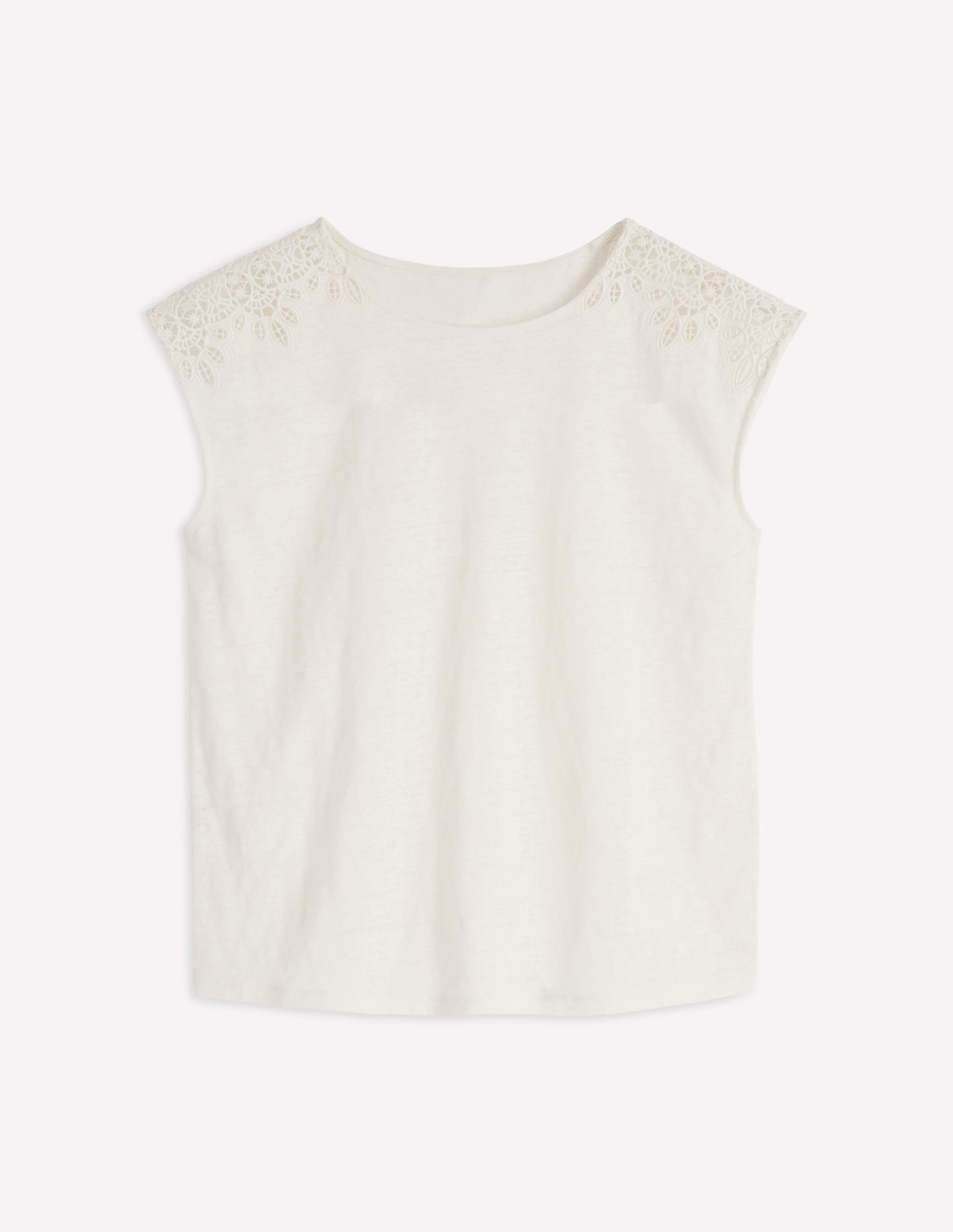 Tara Cutwork Linen Tee-Ivory - Image 7