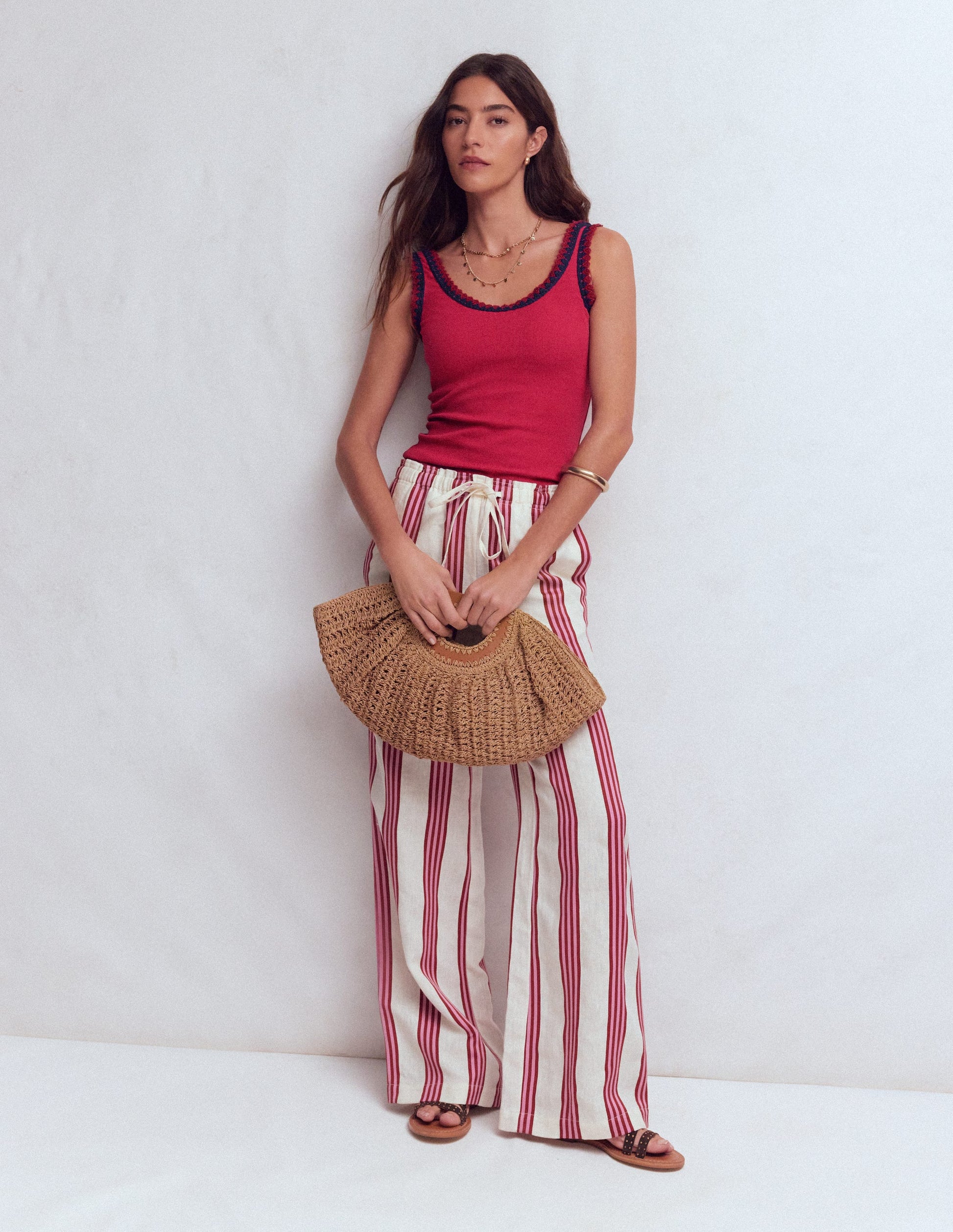 Maddie Trim Detail Vest-Terracotta Red-4