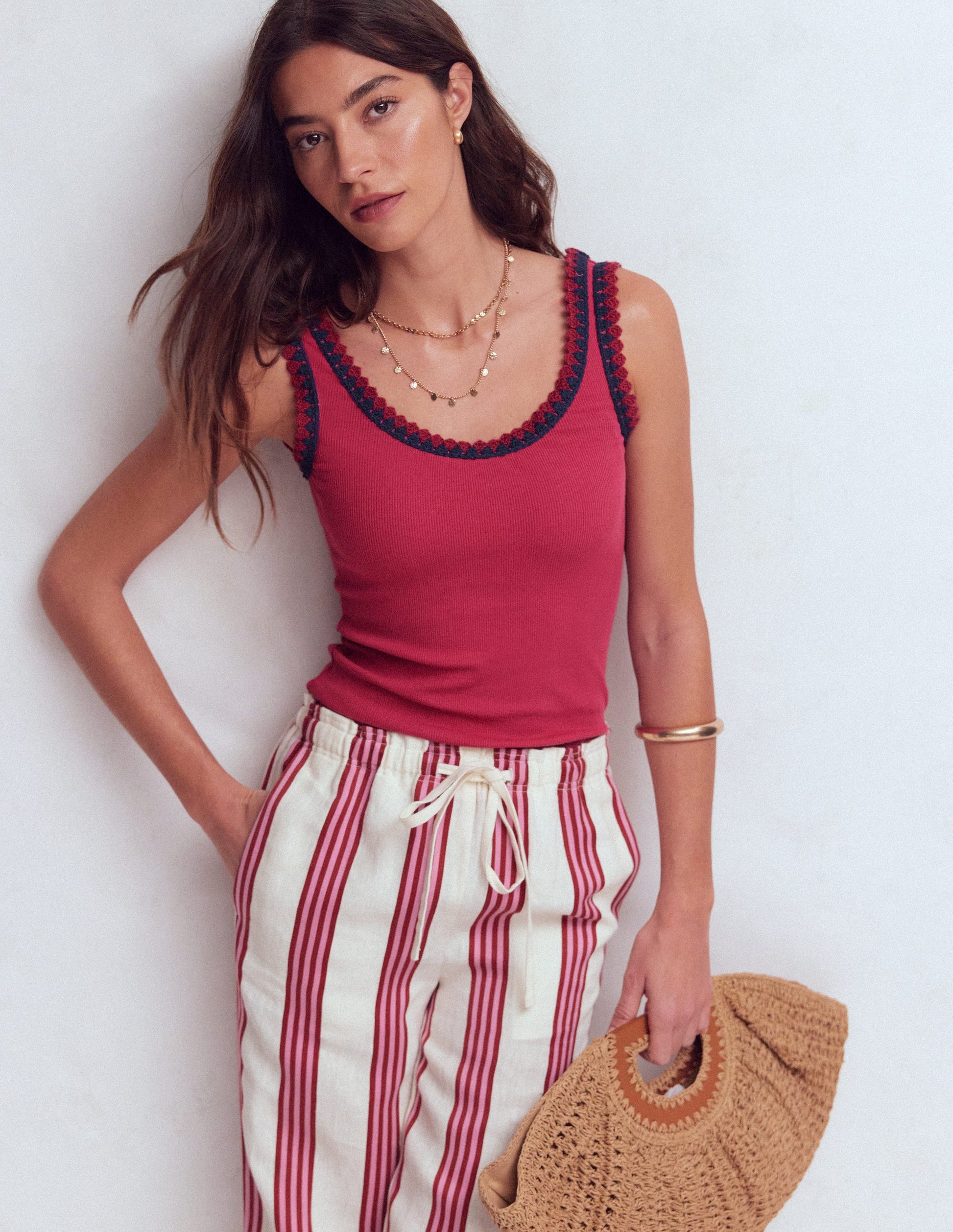 Maddie Trim Detail Vest-Terracotta Red-6