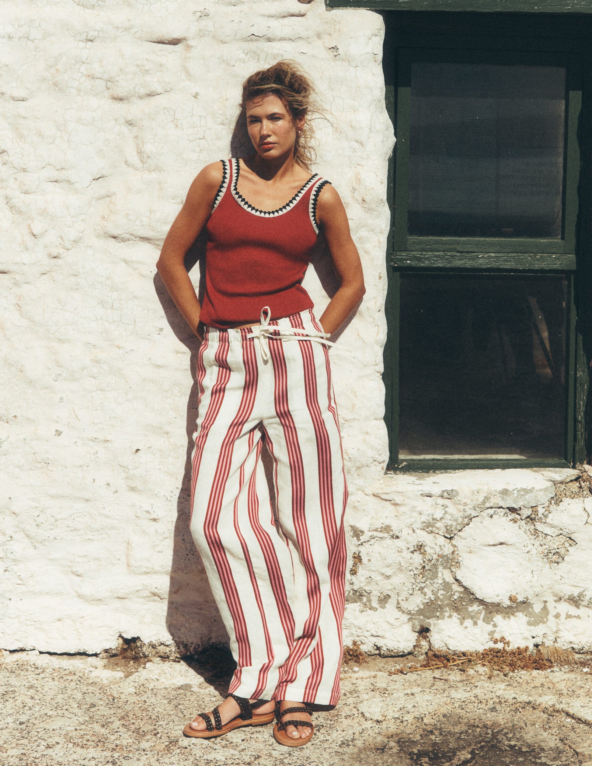 Maddie Trim Detail Vest-Terracotta Red-7