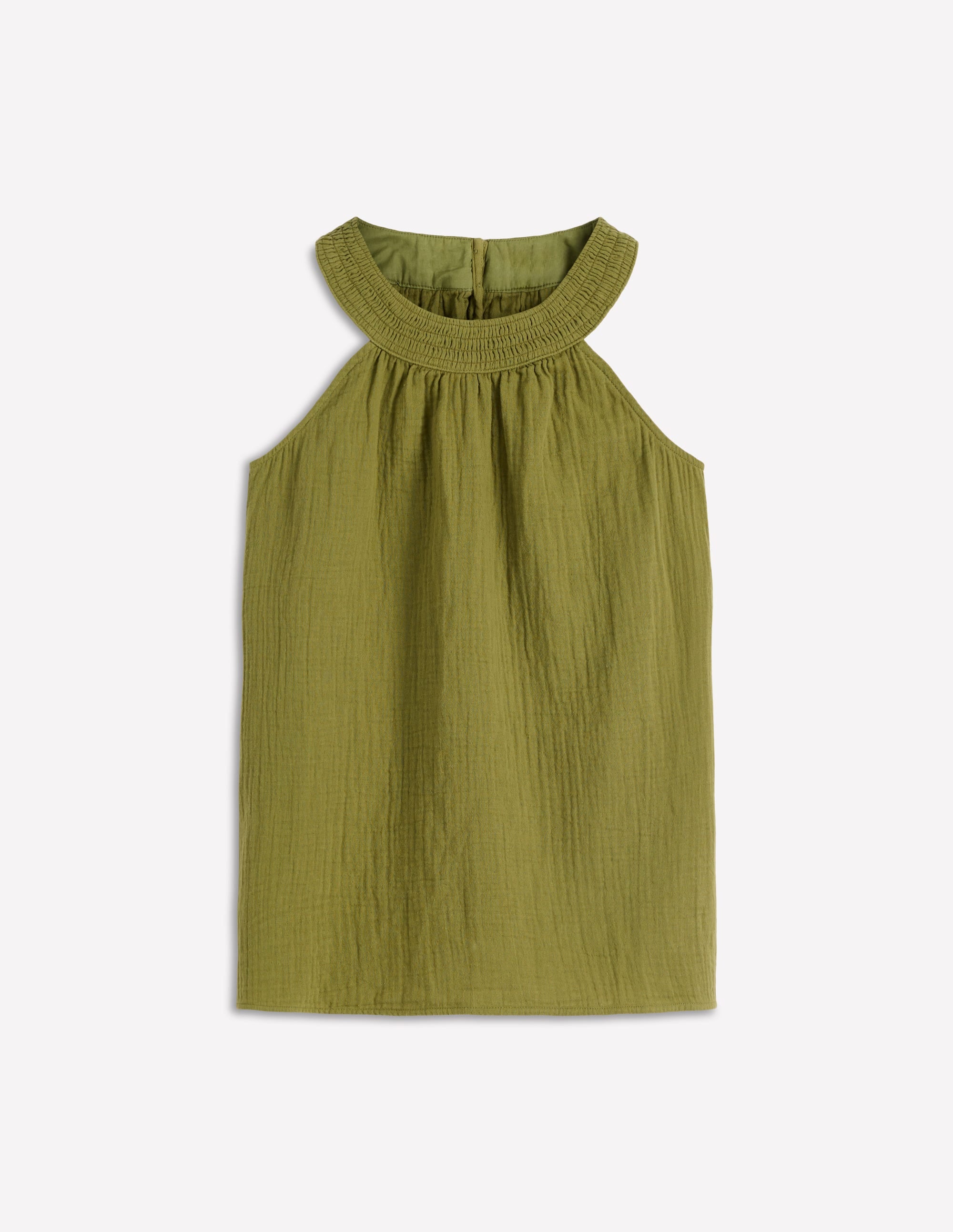 Halter-neck Double Cloth Top-Woodland Green - Image 5