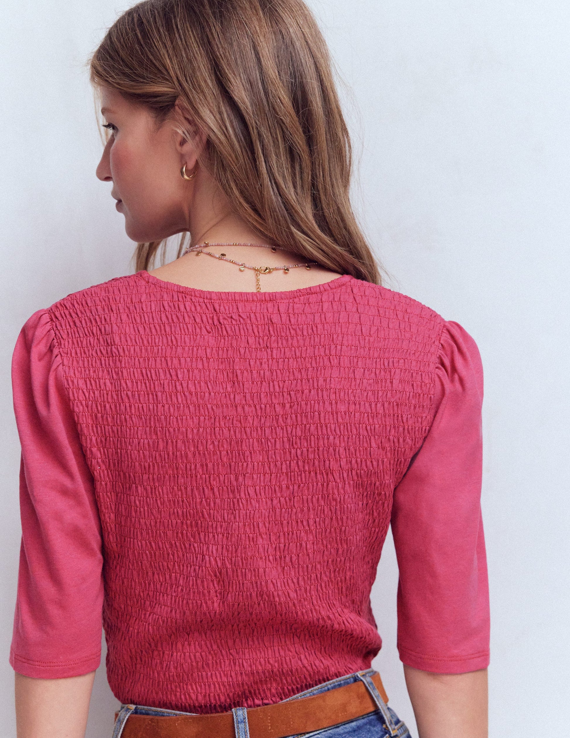 Lyla Smocked V Neck Top-Malaga-3