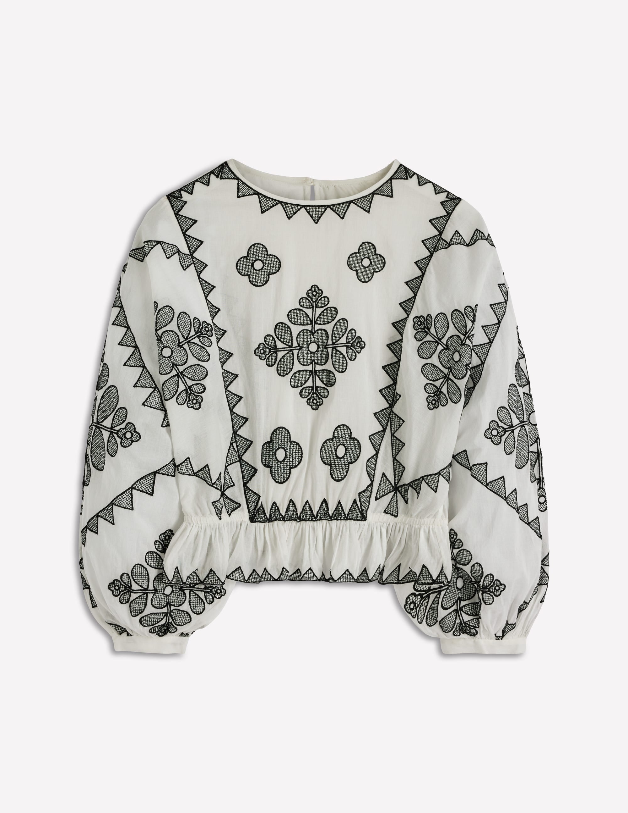 Embroidered Vacation Top-Ivory - Image 8