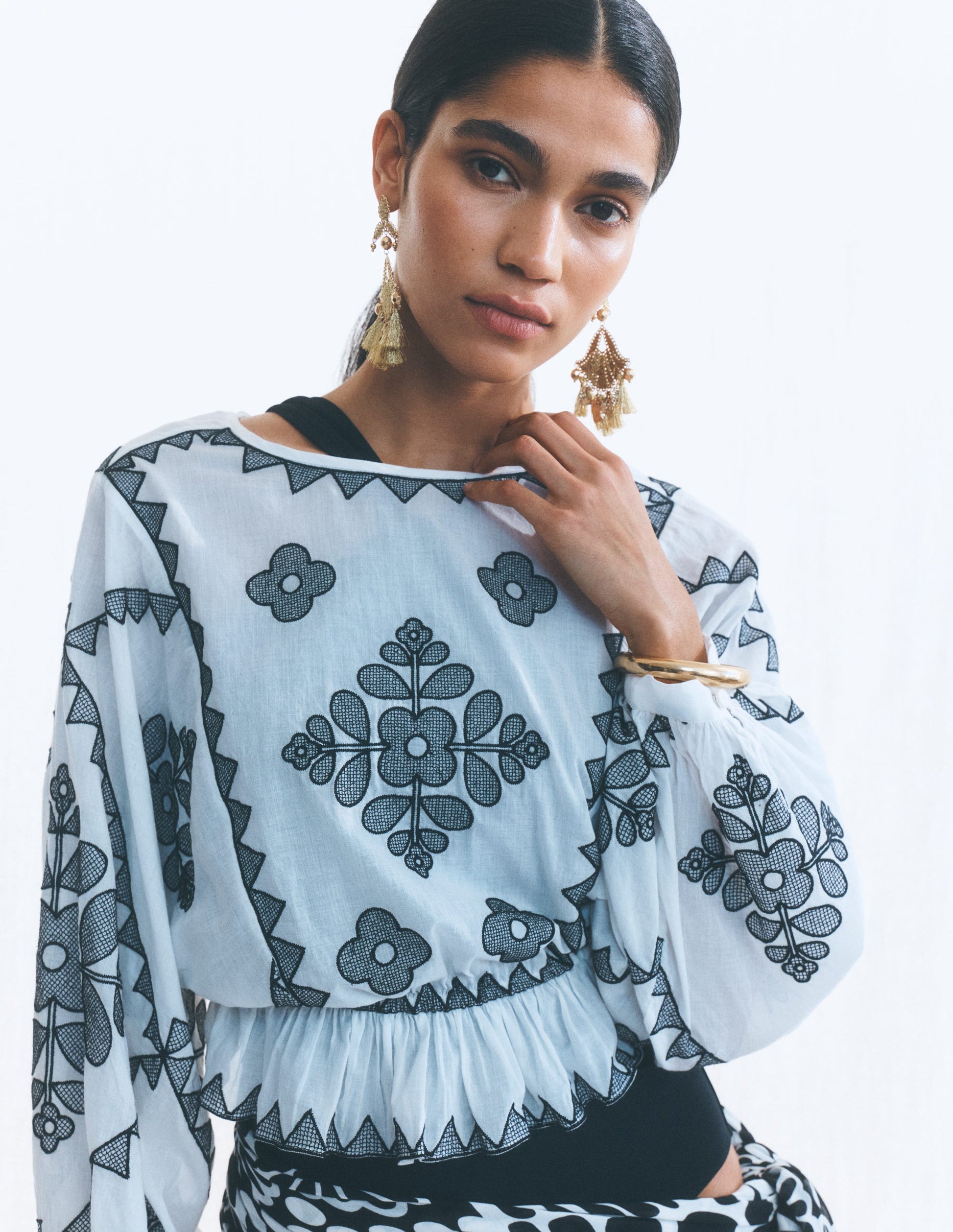 Embroidered Vacation Top-Ivory-2