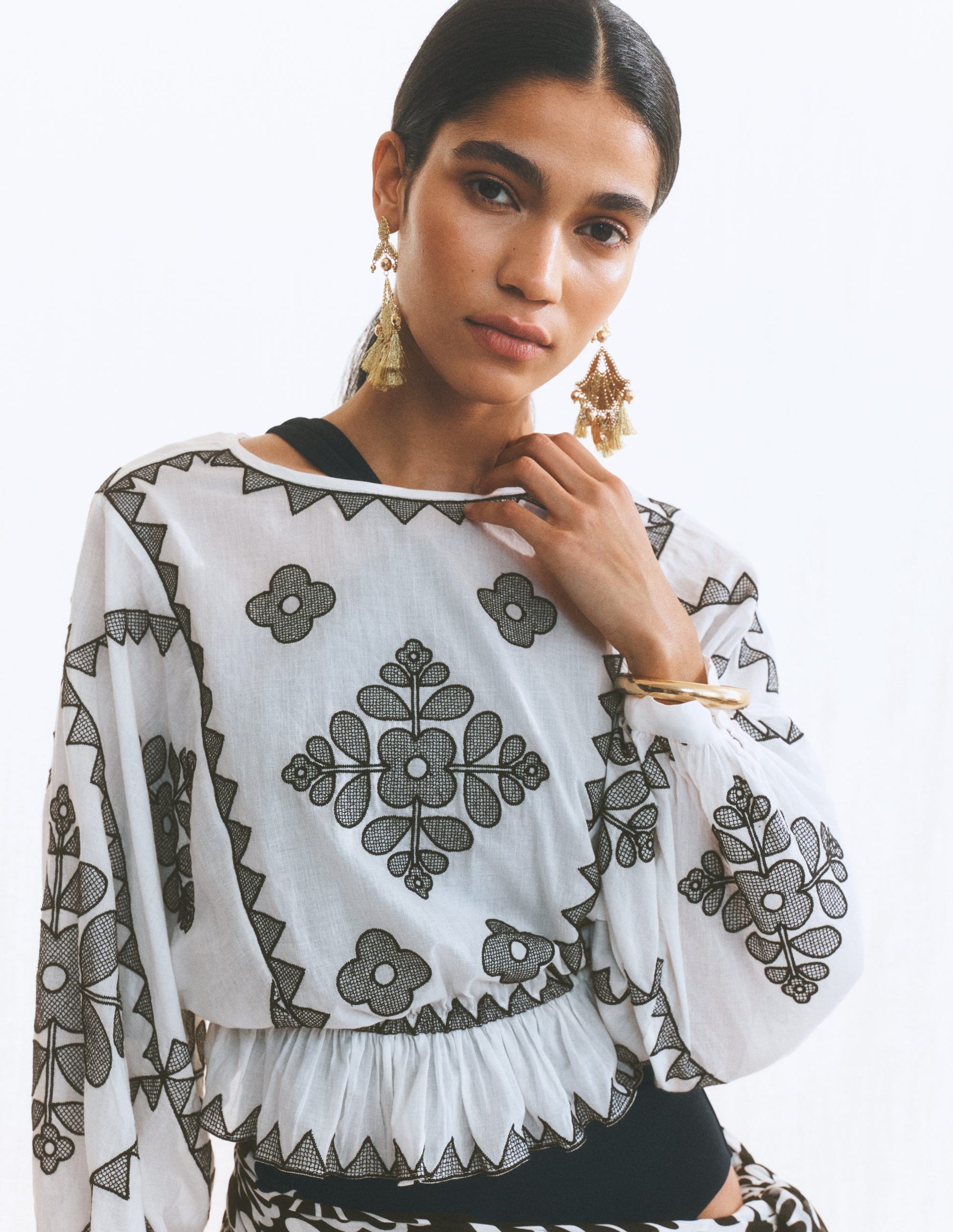 Embroidered Vacation Top-Ivory-7