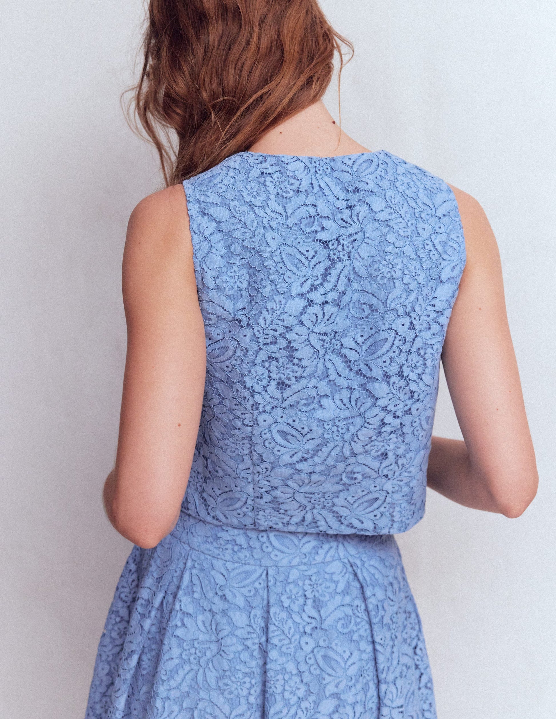 boden blue lace dress Boden Women's Andrea Lace Shell Top in Blue