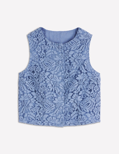 Andrea Lace Shell Top-Cornflower Blue-7