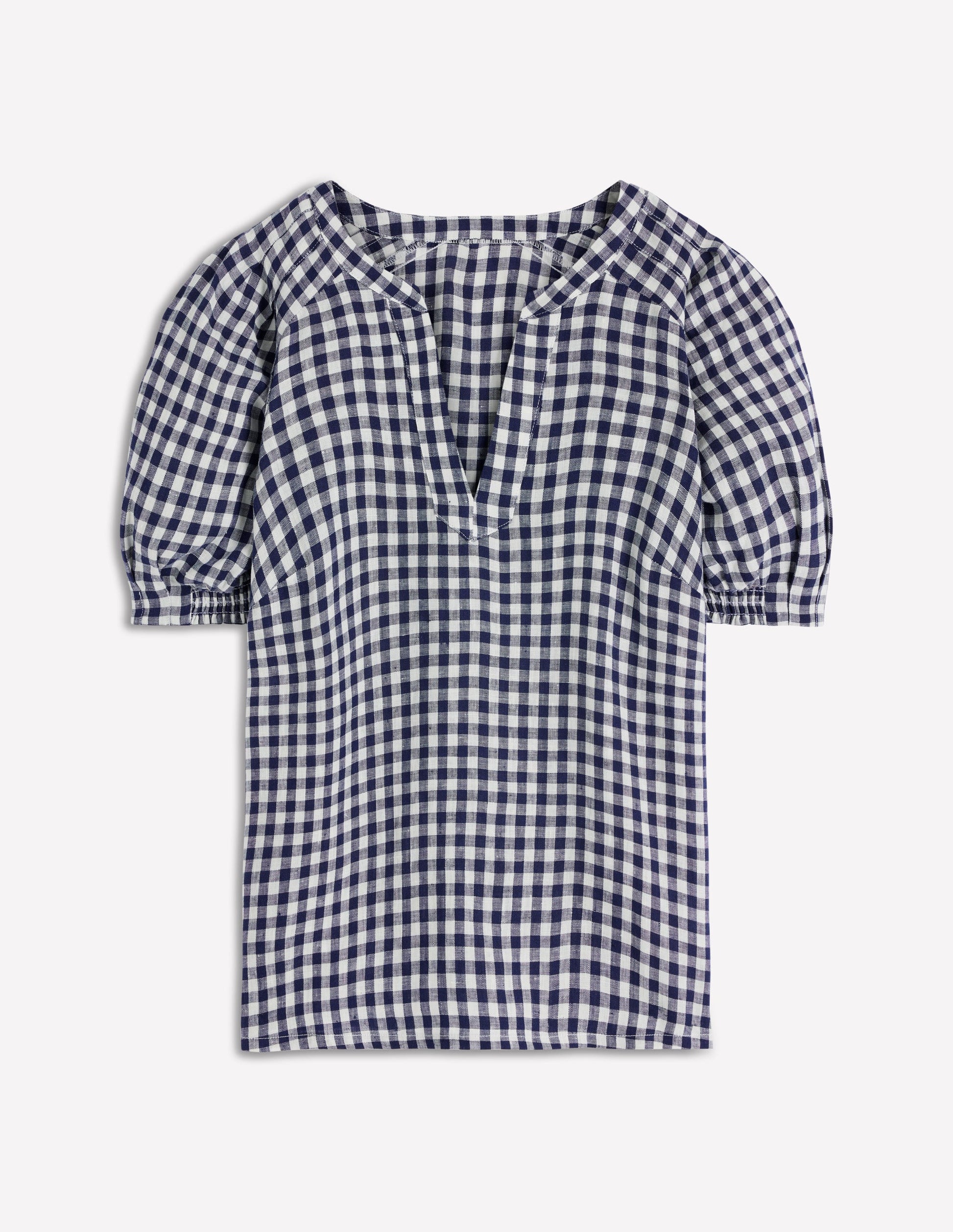 Rae Linen Top-Navy Gingham-6
