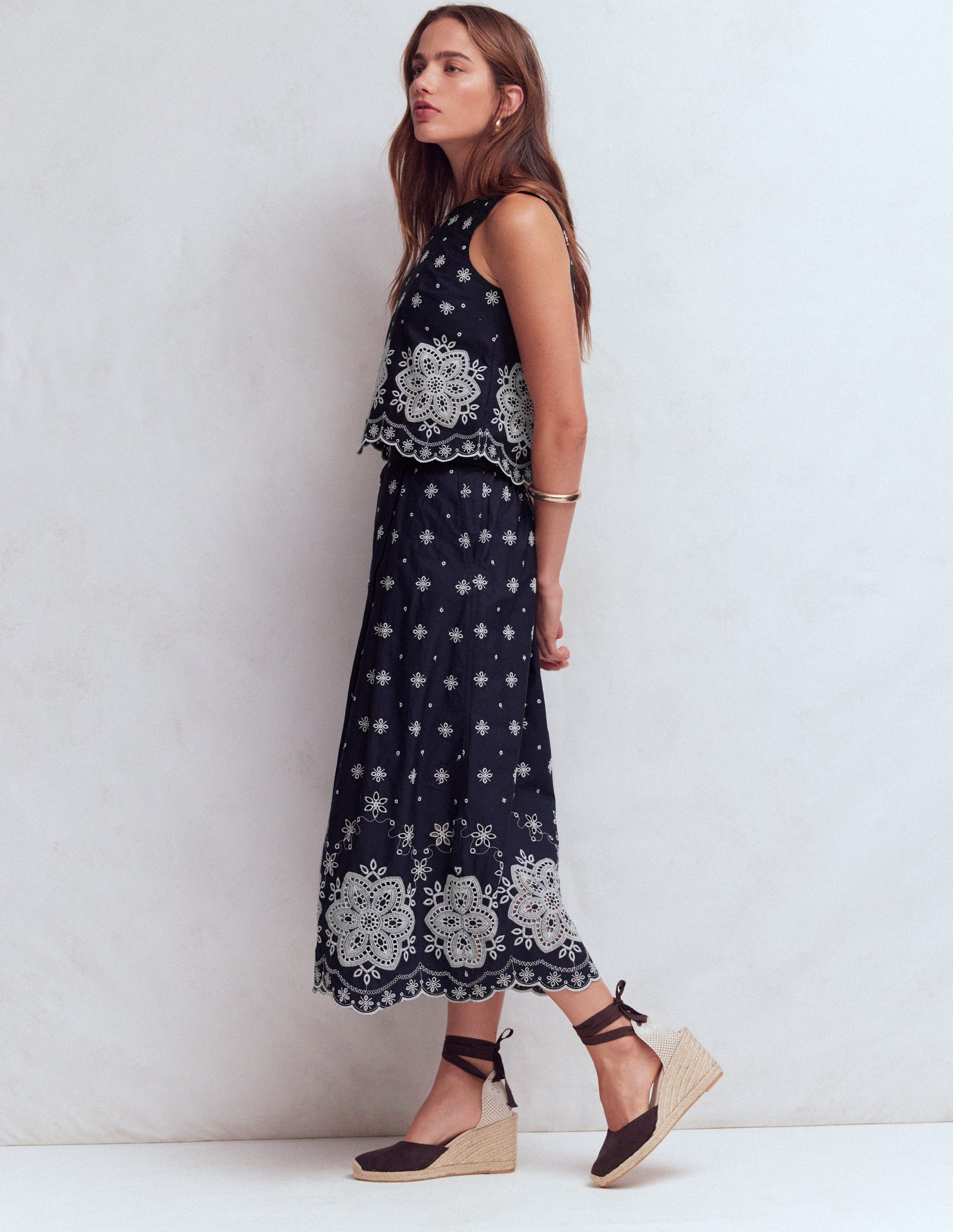 Sofia Broderie Cotton Top-Navy-4