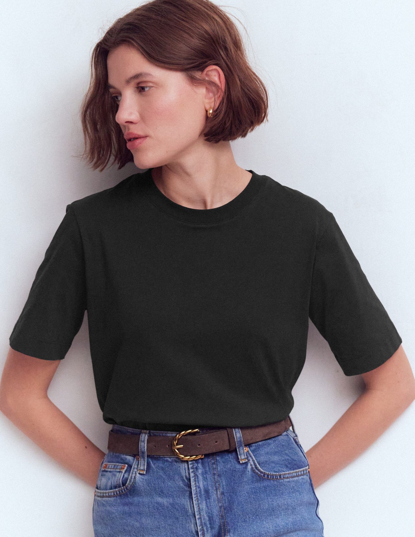 Relaxed Cotton T-shirt-Black
