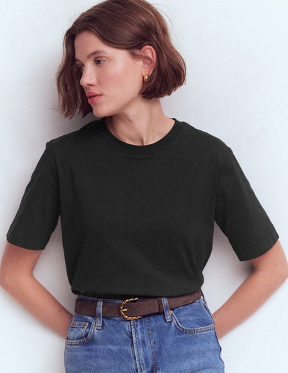 Relaxed Cotton T-shirt-Black-2
