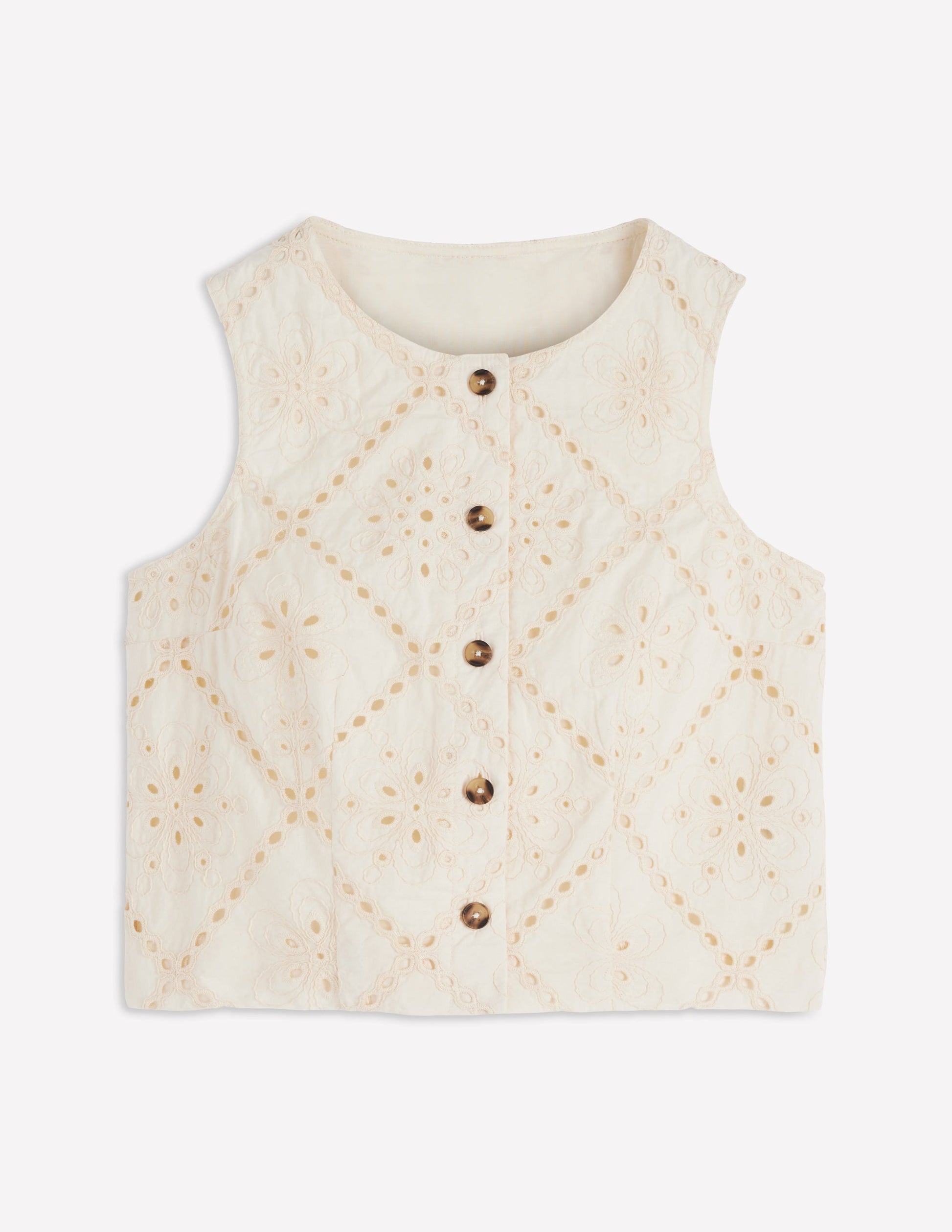 Andrea Cotton Shell Top-Ivory broderie-6