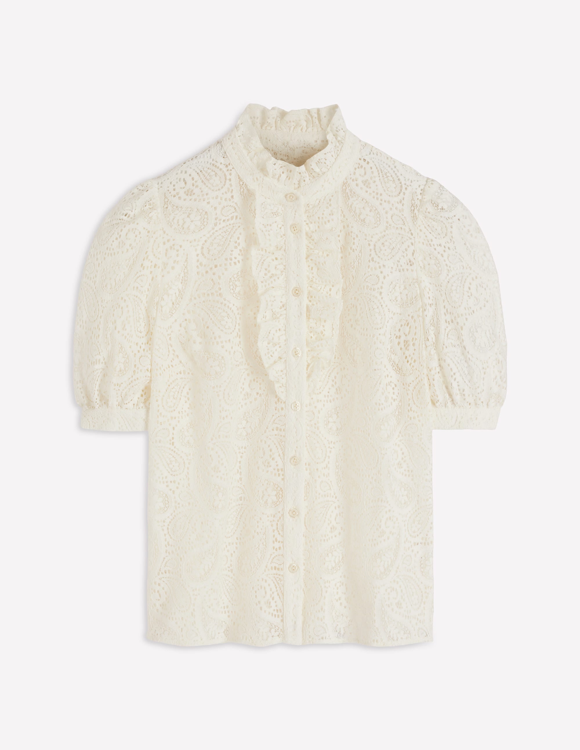 Sasha Short Sleeve Lace Top-Ivory | Boden USA