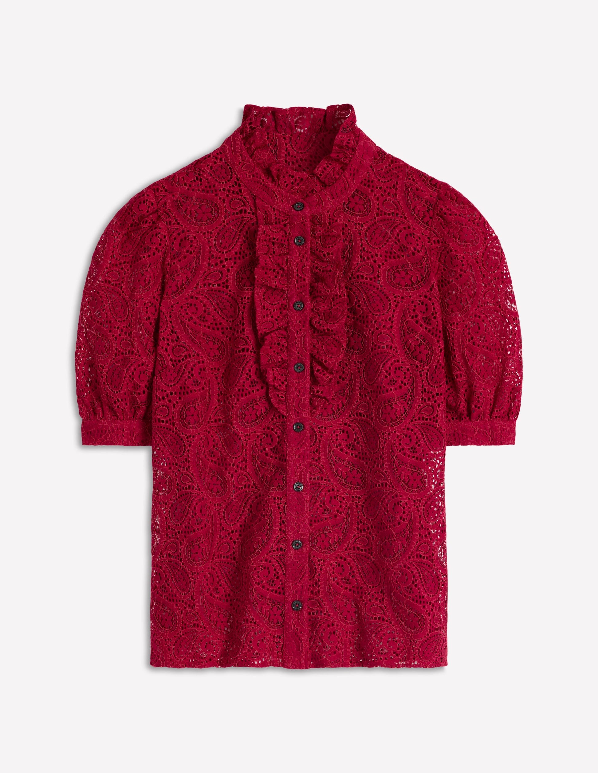 Sasha Short Sleeve Lace Top-Pomegranate-6