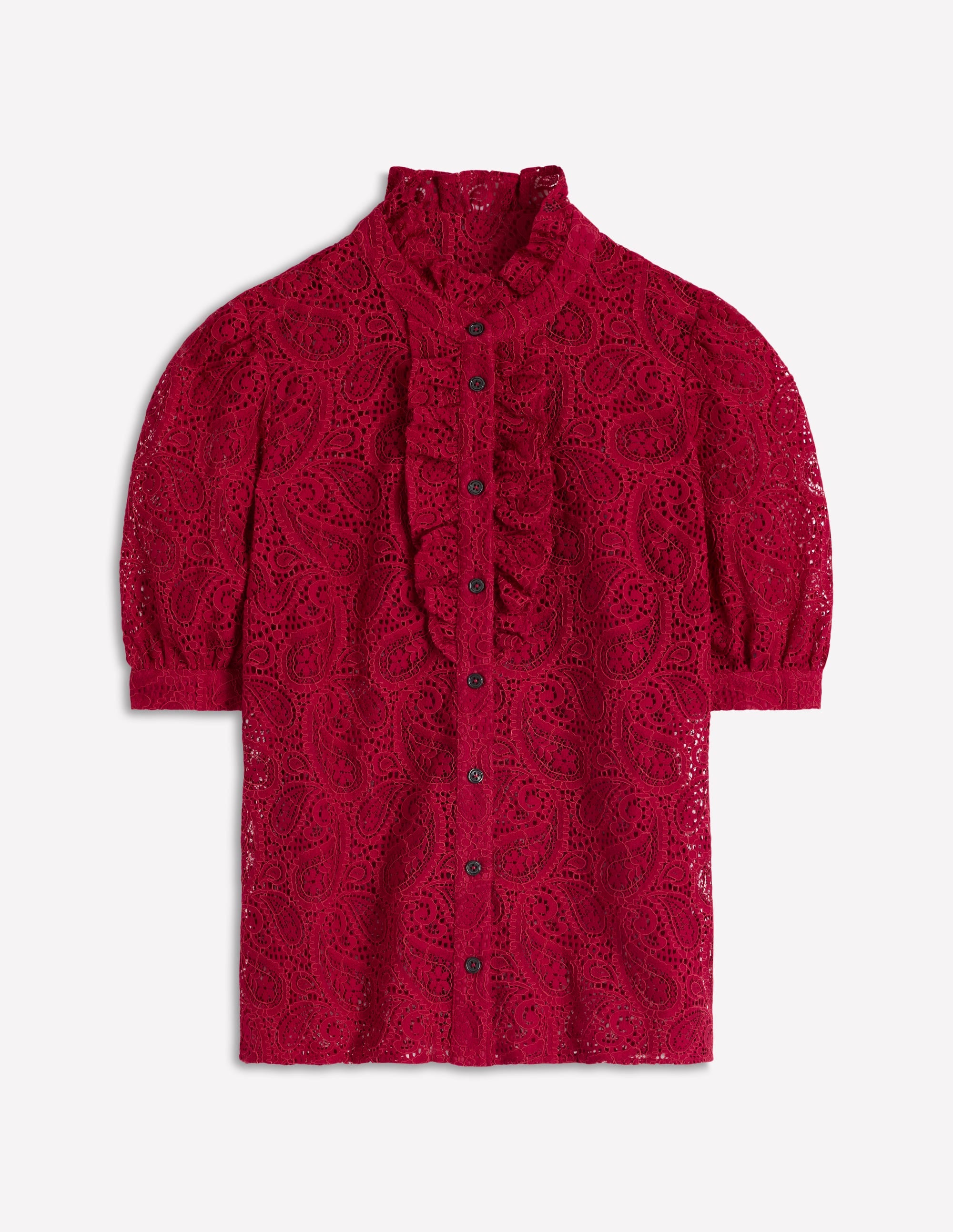 Sasha Short Sleeve Lace Top-Pomegranate - Image 6