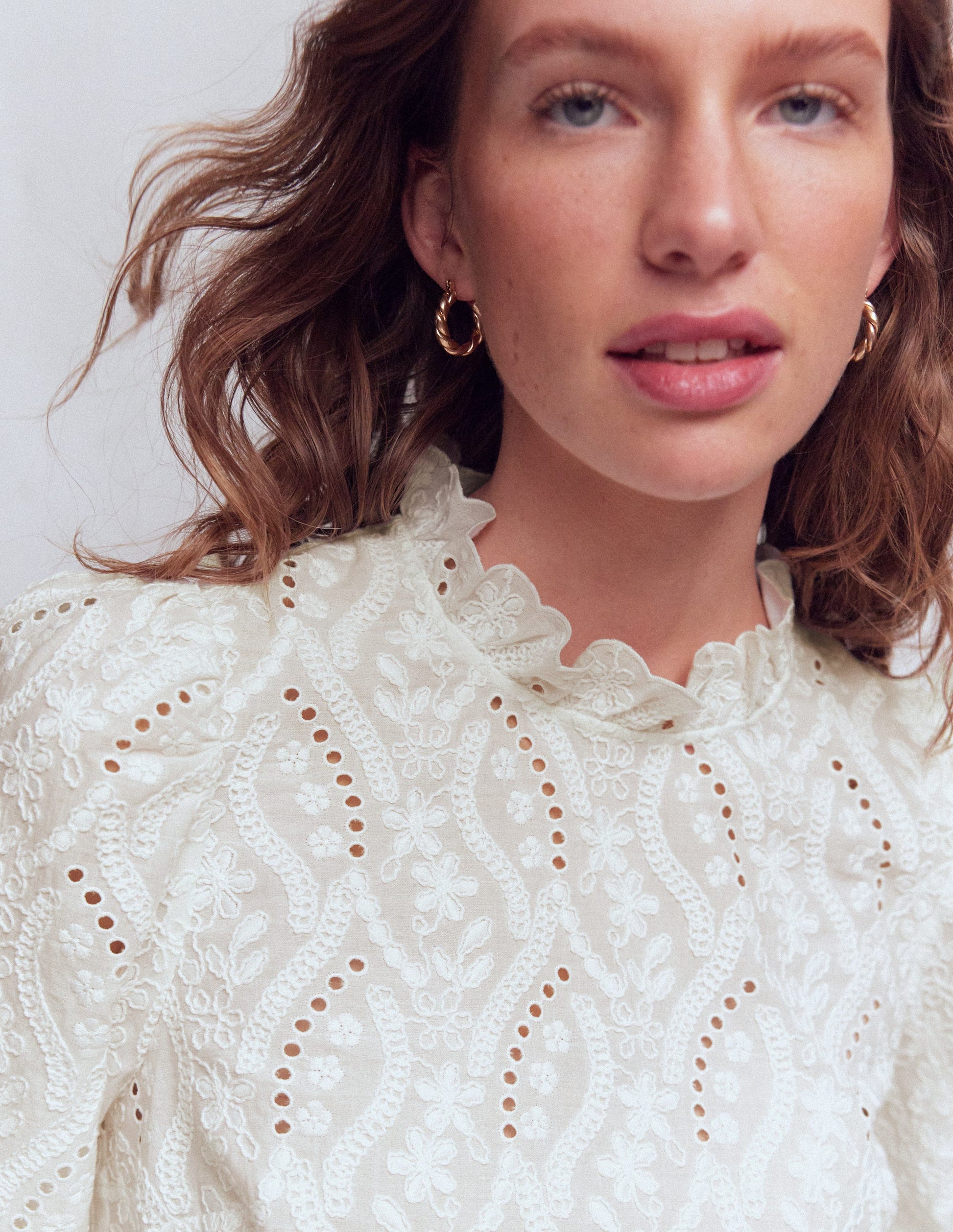 Puff Sleeve Interest Top-Ivory-2