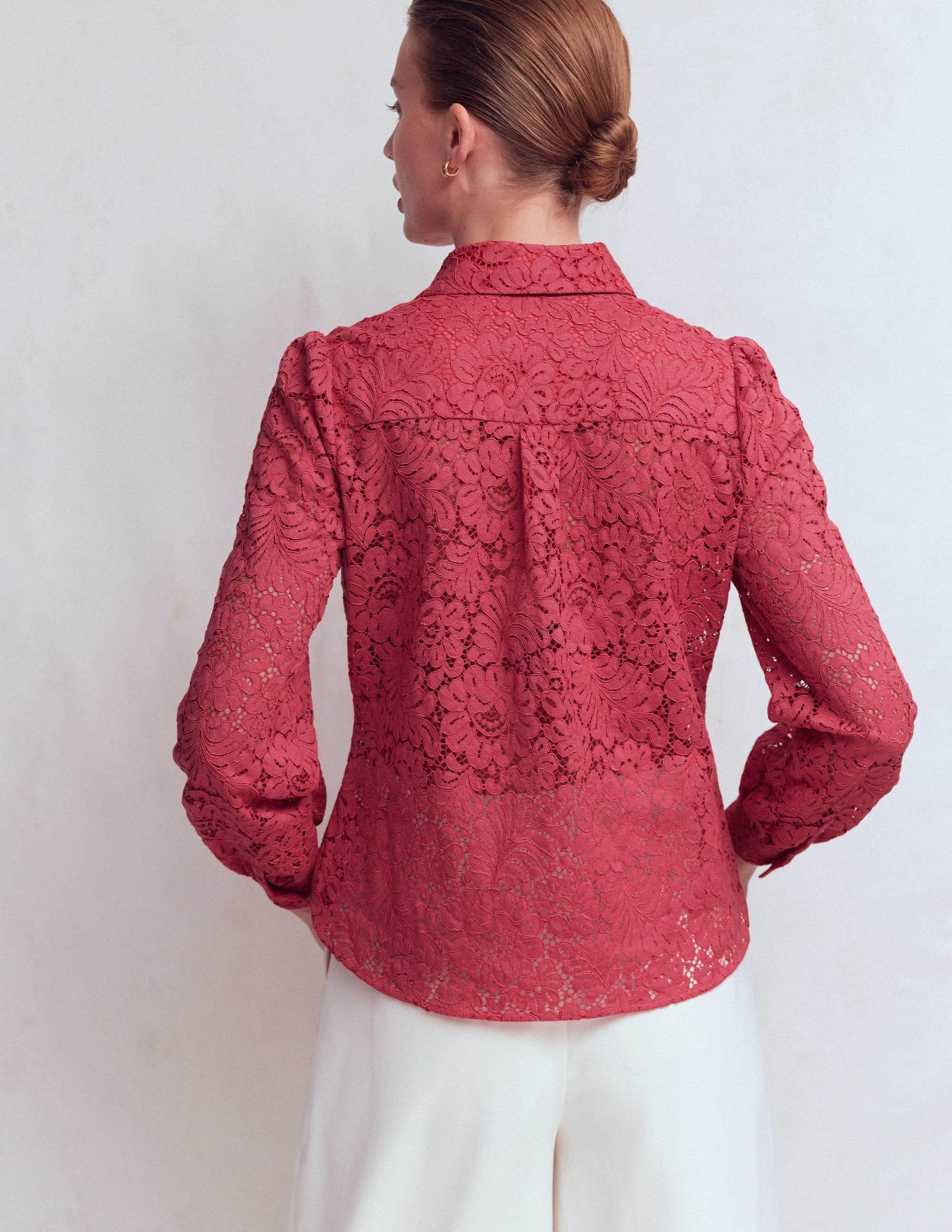 Cara Lace Shirt-Cherry Blush - Image 3