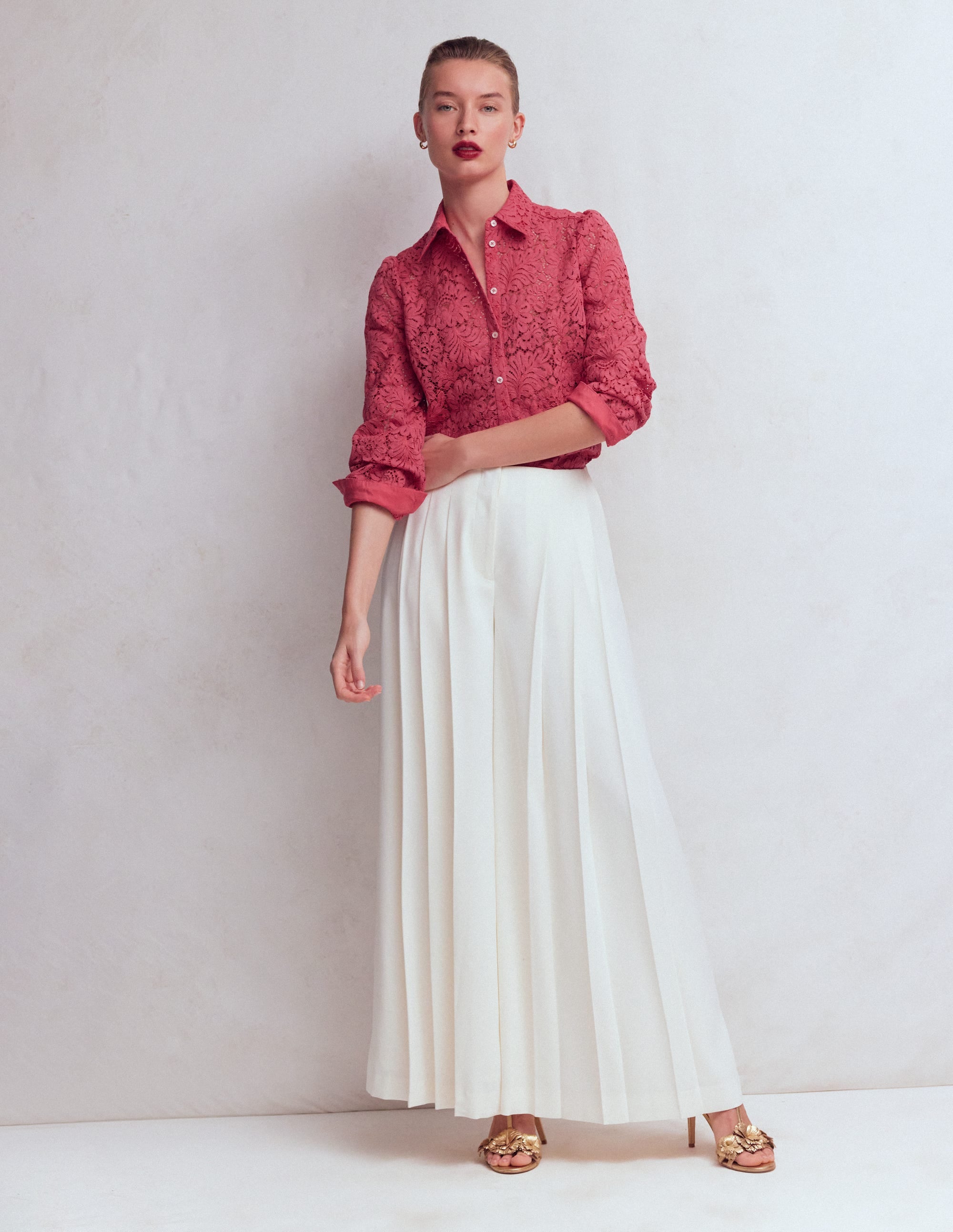 Cara Lace Shirt-Cherry Blush - Image 4