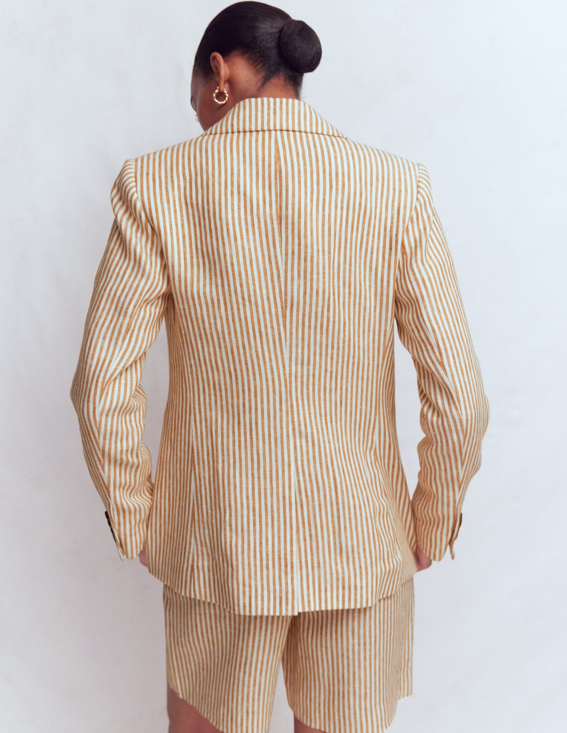 Stamford Linen Blazer-Brown, Ivory Ticking Stripe-3