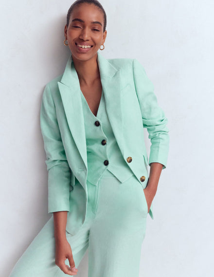 Stamford Linen Blazer-Spearmint