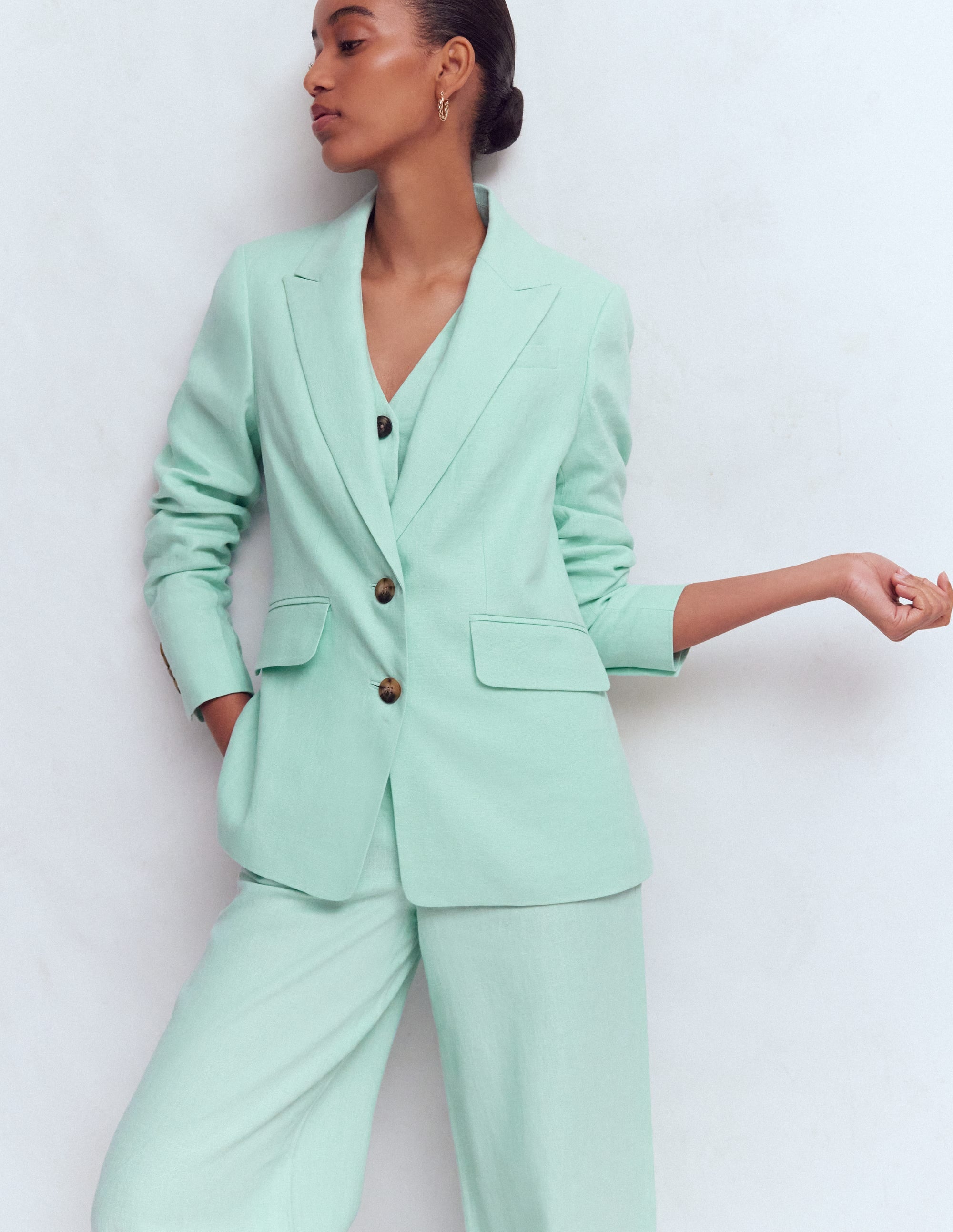 Stamford Linen Blazer-Spearmint - Image 5