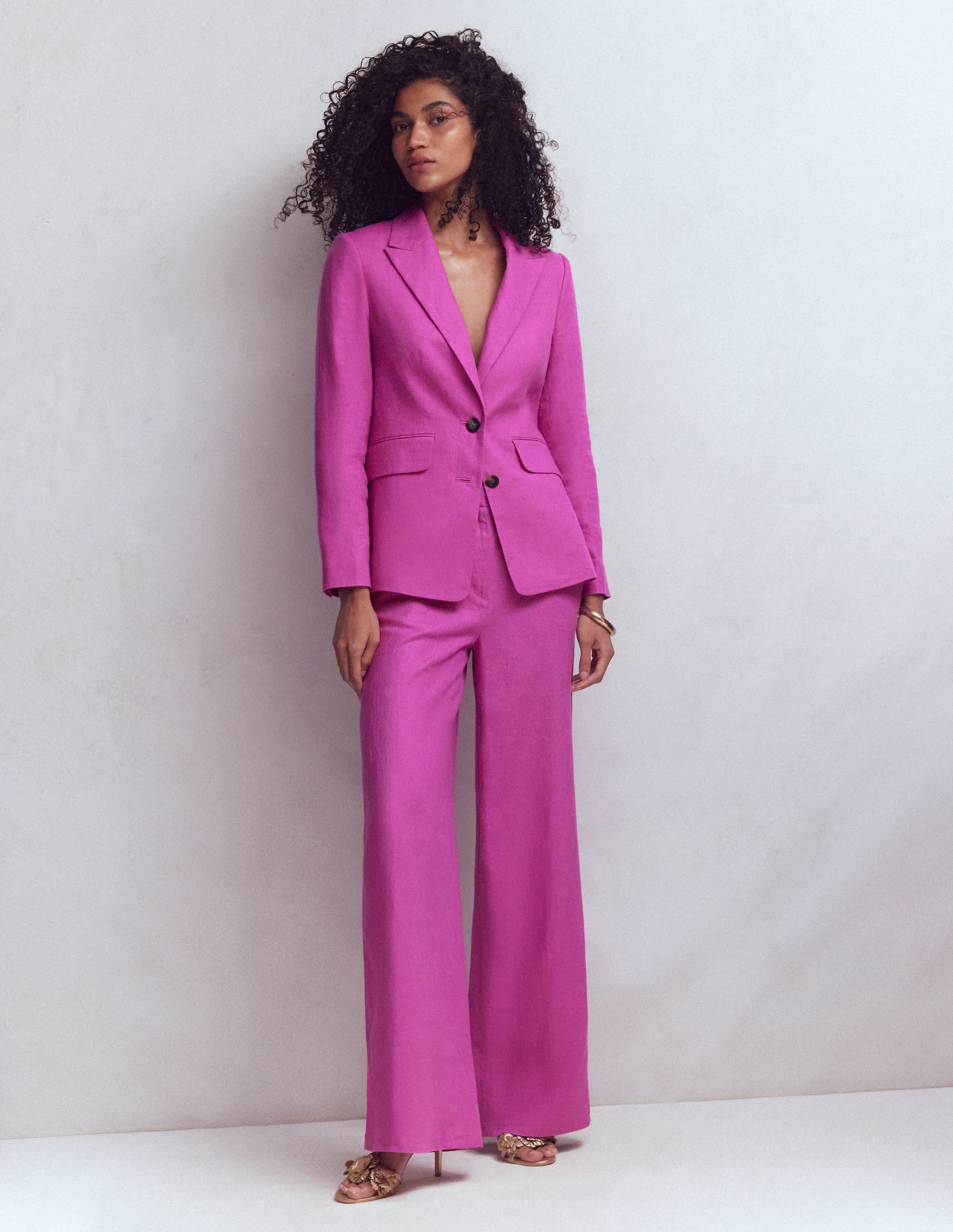 Nodress♡Pink Suede Baroque Suit Stamford Linen Blazer-Passion Flower | Boden USA