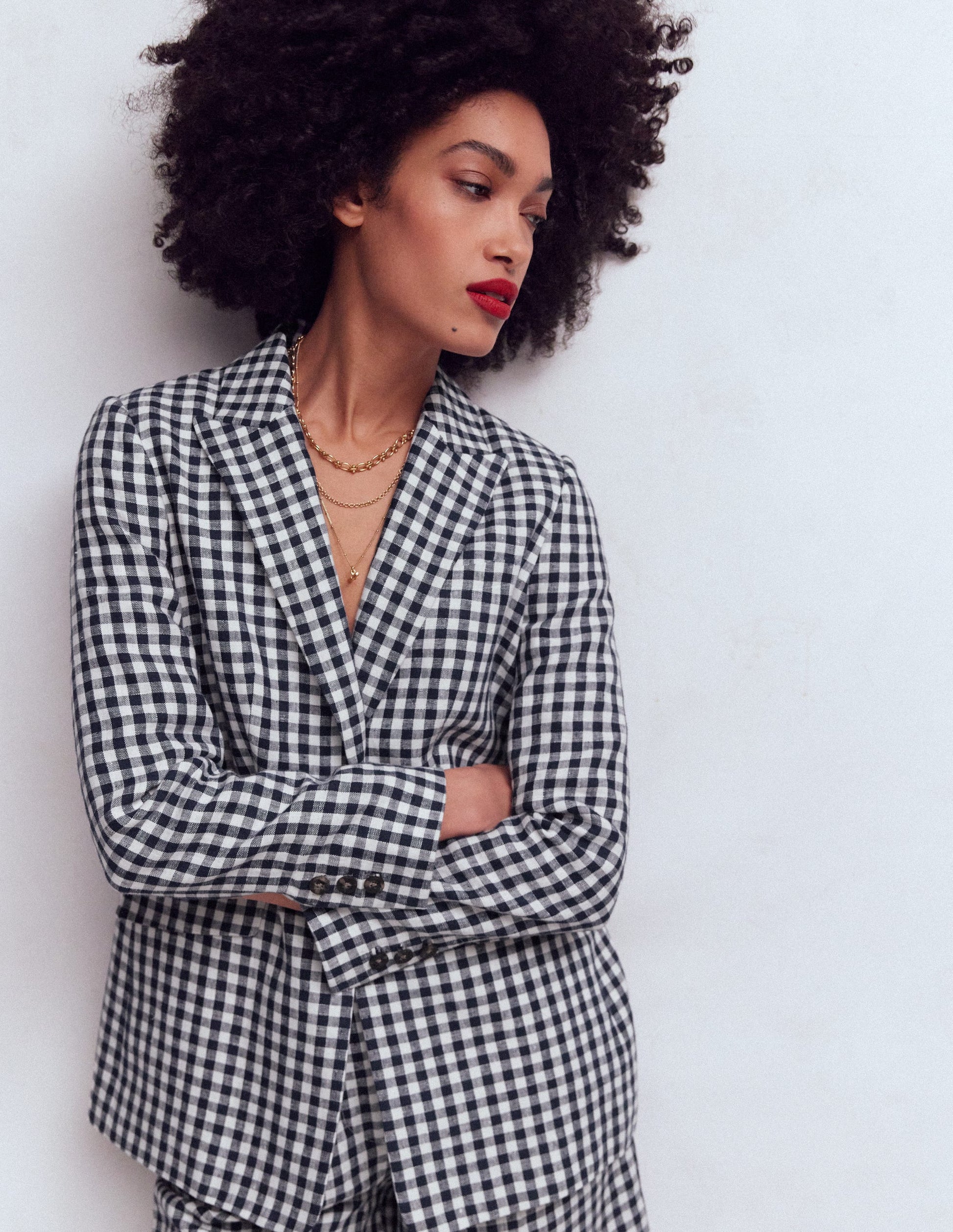 Woodbridge Linen Blazer-Navy Gingham-2