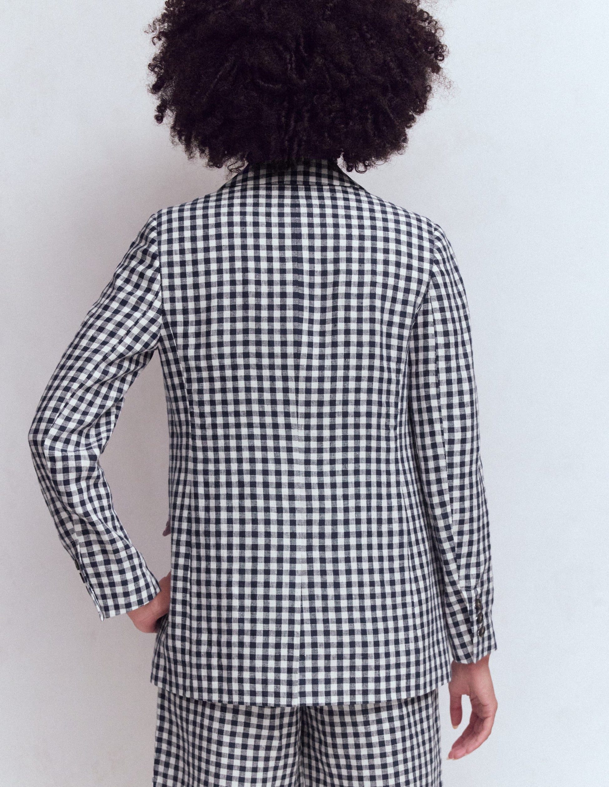 Woodbridge Linen Blazer-Navy Gingham-3