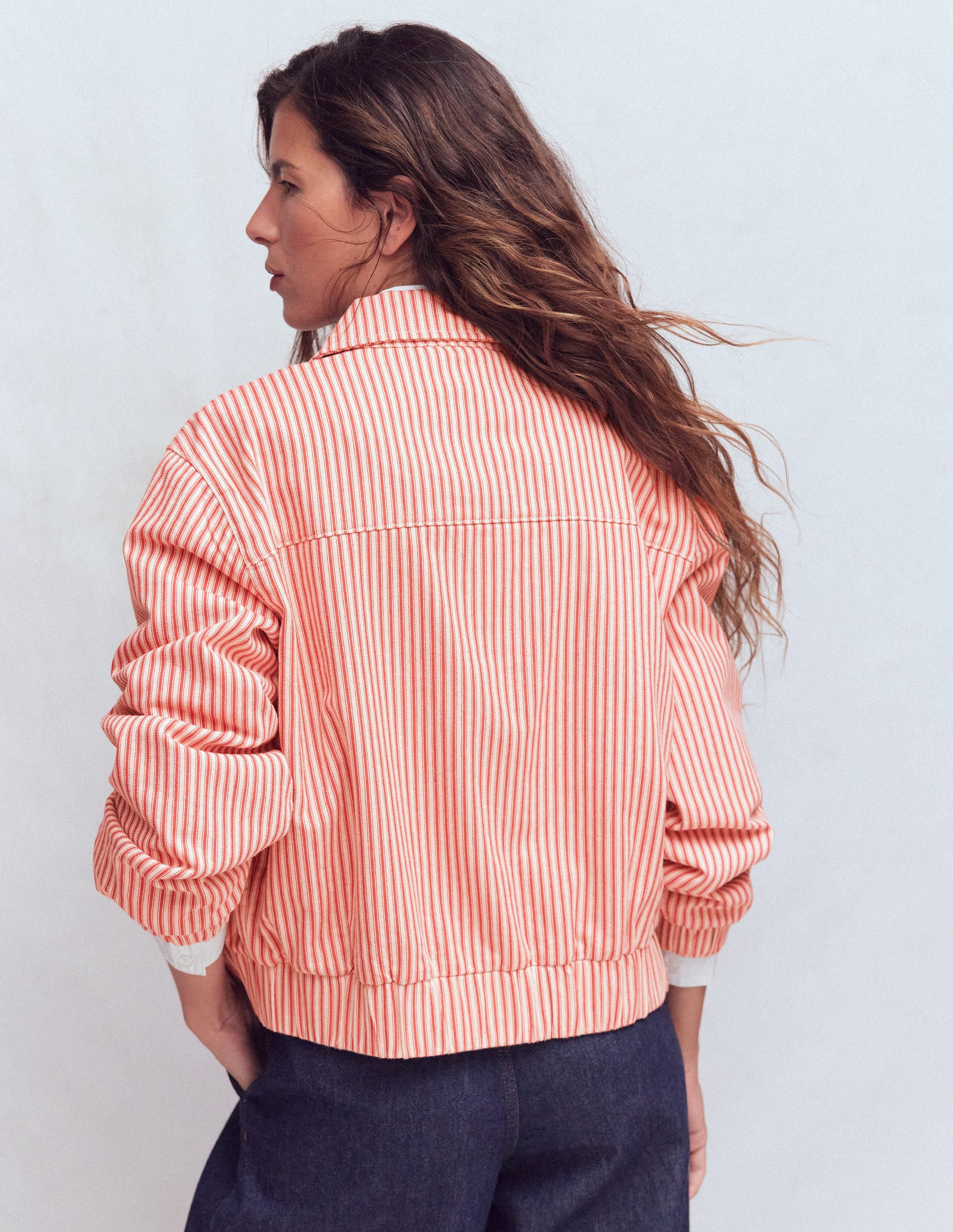 Harrington Jacket-Red Tram Stripe - Image 3