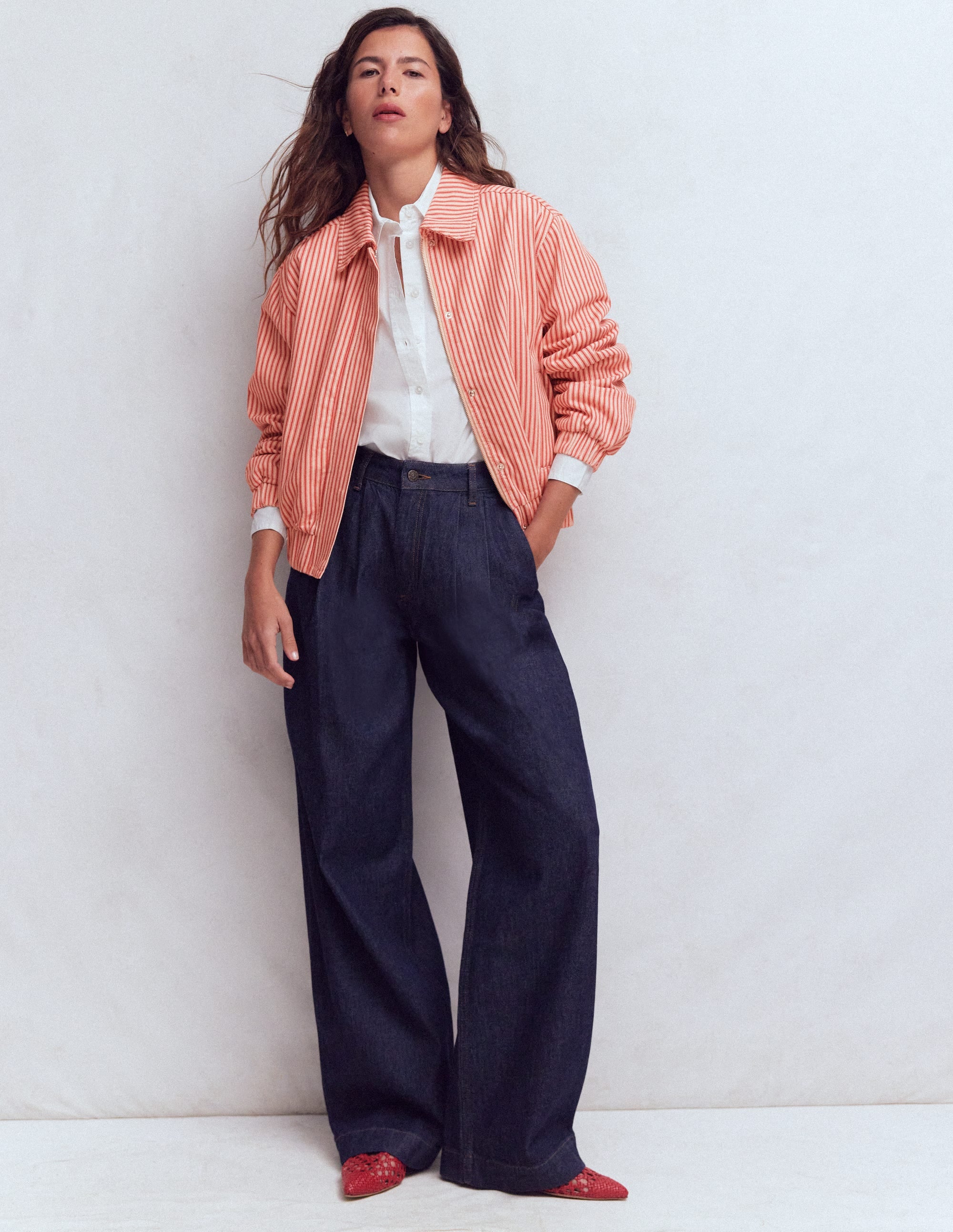 Harrington Jacket-Red Tram Stripe | Boden USA