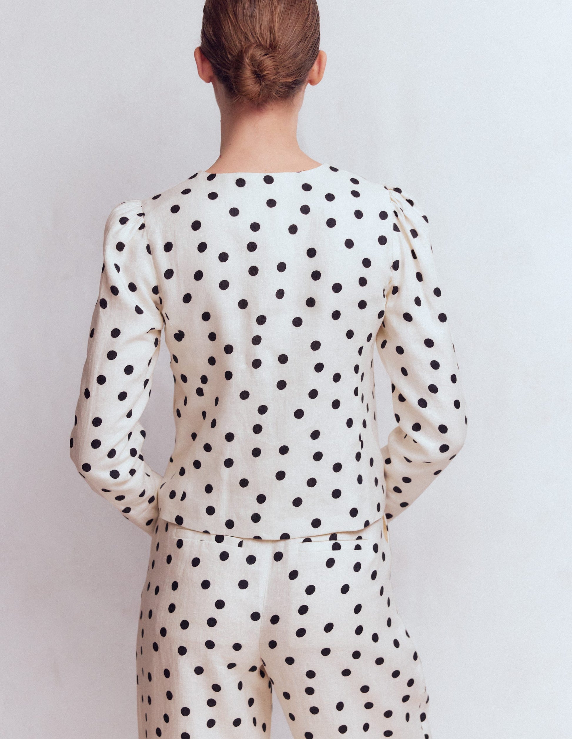 Salisbury Puff Sleeve Jacket-Painted Dot Spaced-3