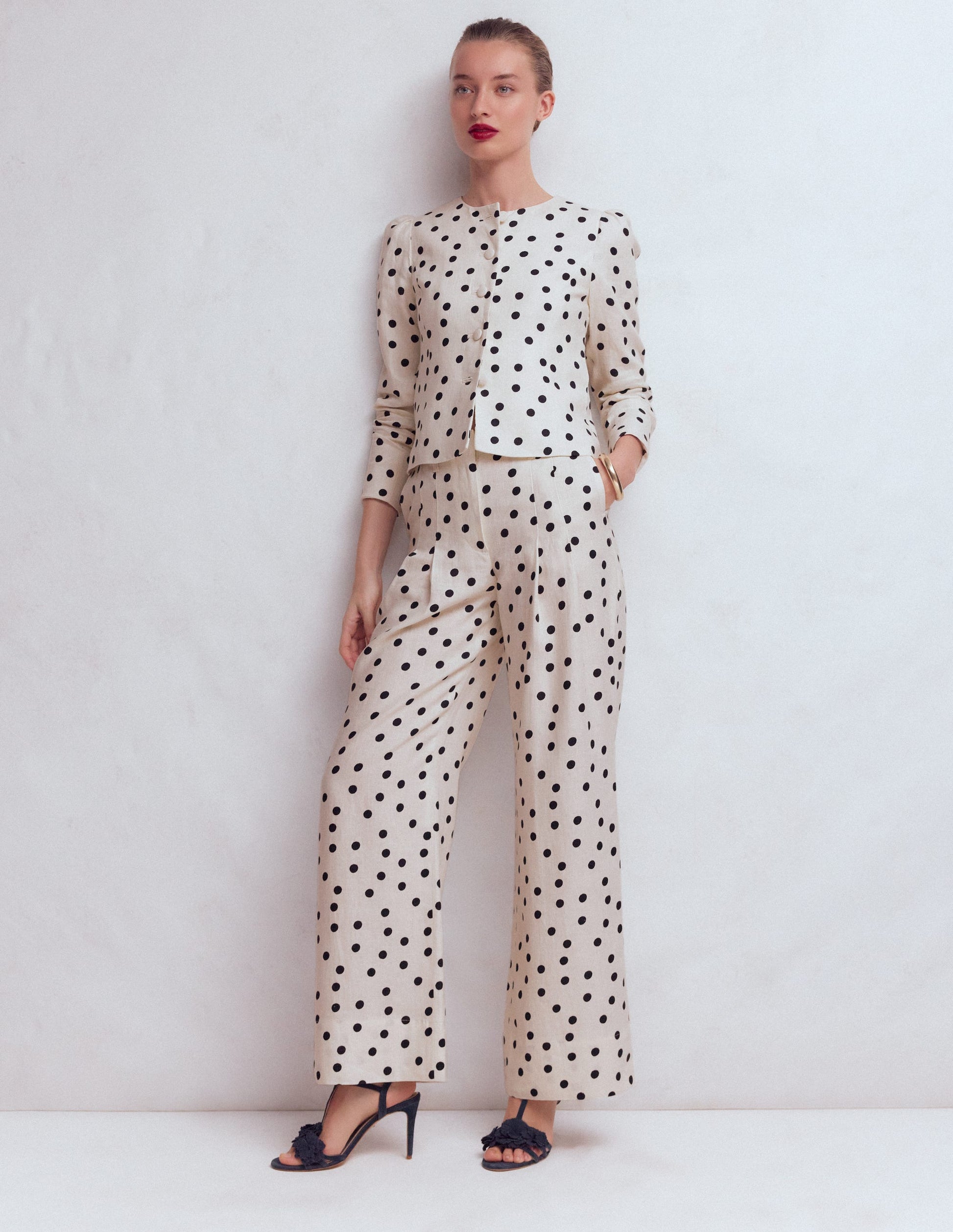 Salisbury Puff Sleeve Jacket-Painted Dot Spaced-4