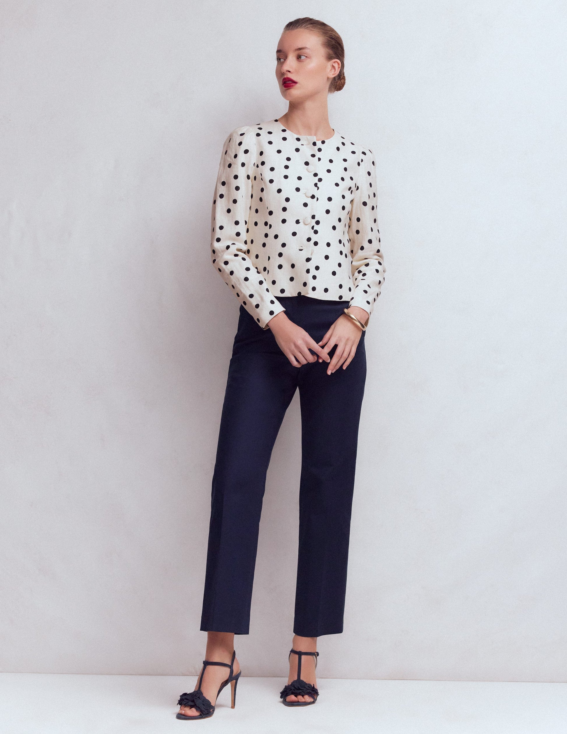 Salisbury Puff Sleeve Jacket-Painted Dot Spaced-5