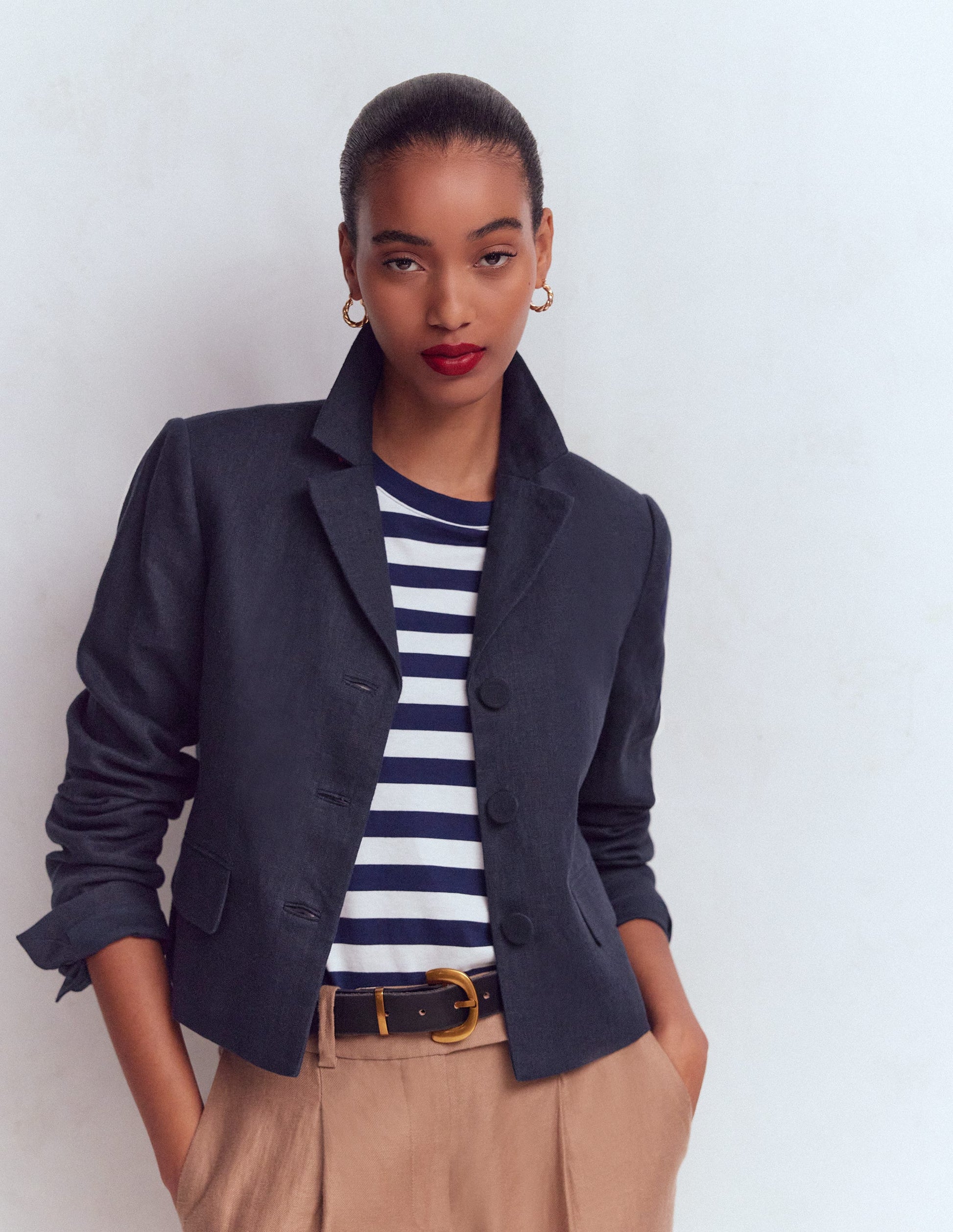 Dartmouth Linen Blazer-Navy-1