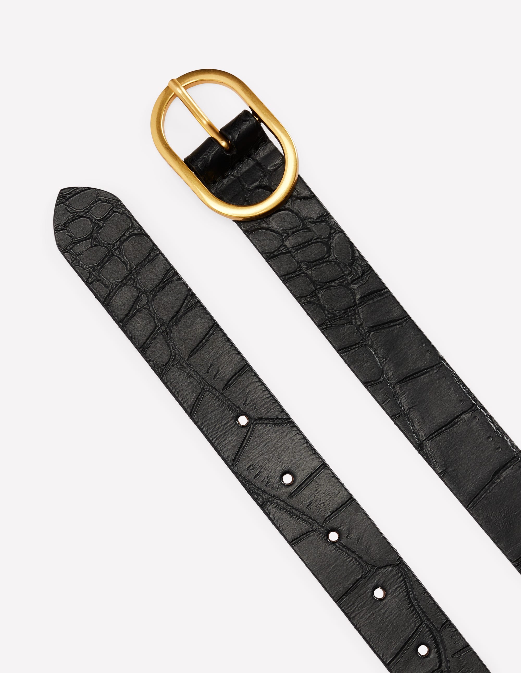 Classic Leather Belt-Black Croc Embossed - Image 3