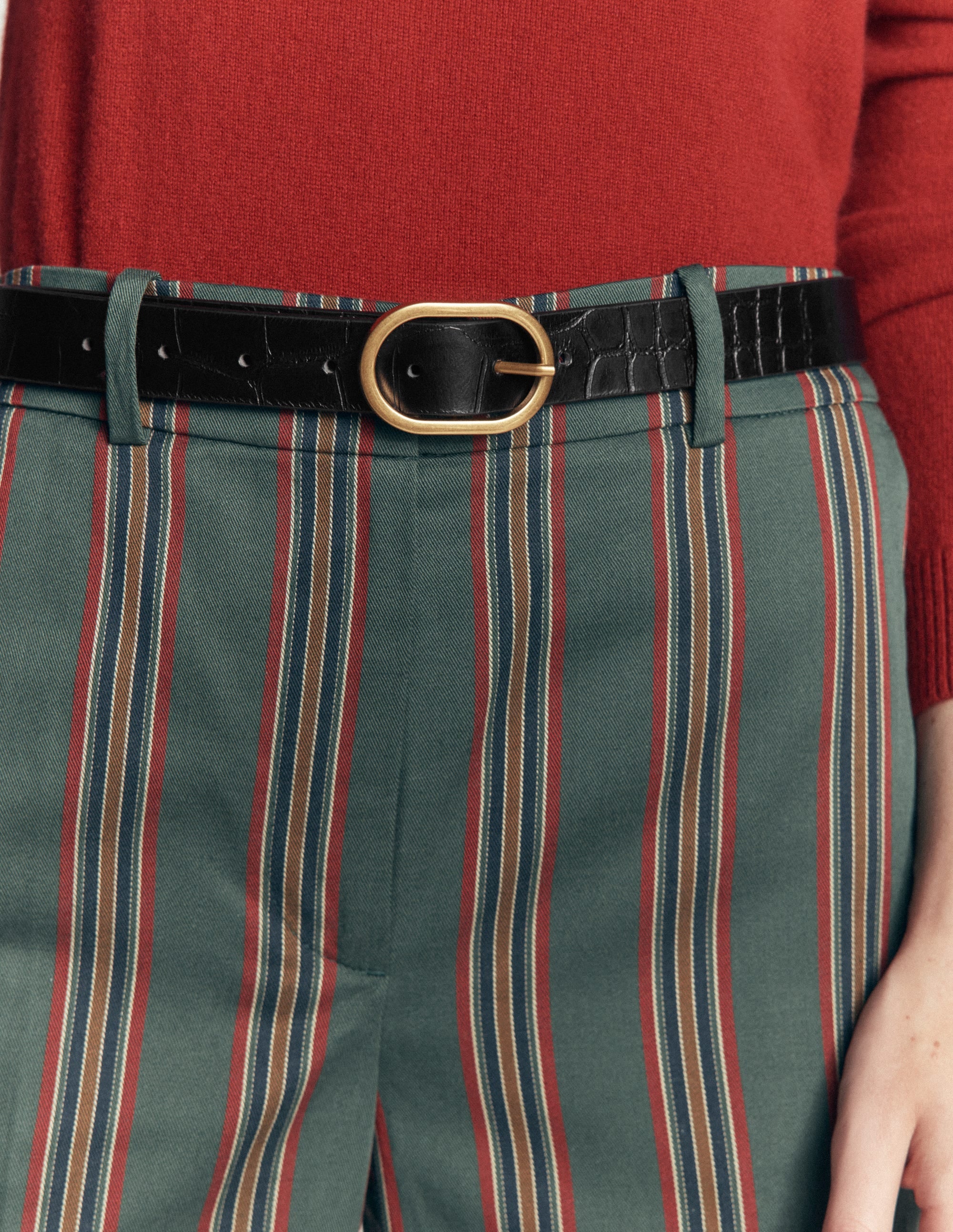 Classic Leather Belt-Black Croc Embossed - Image 2