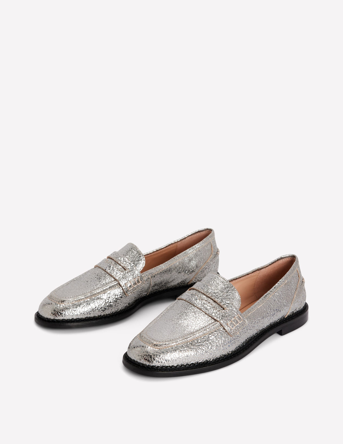 Nya Penny Loafers-Silver Metallic - Image 3
