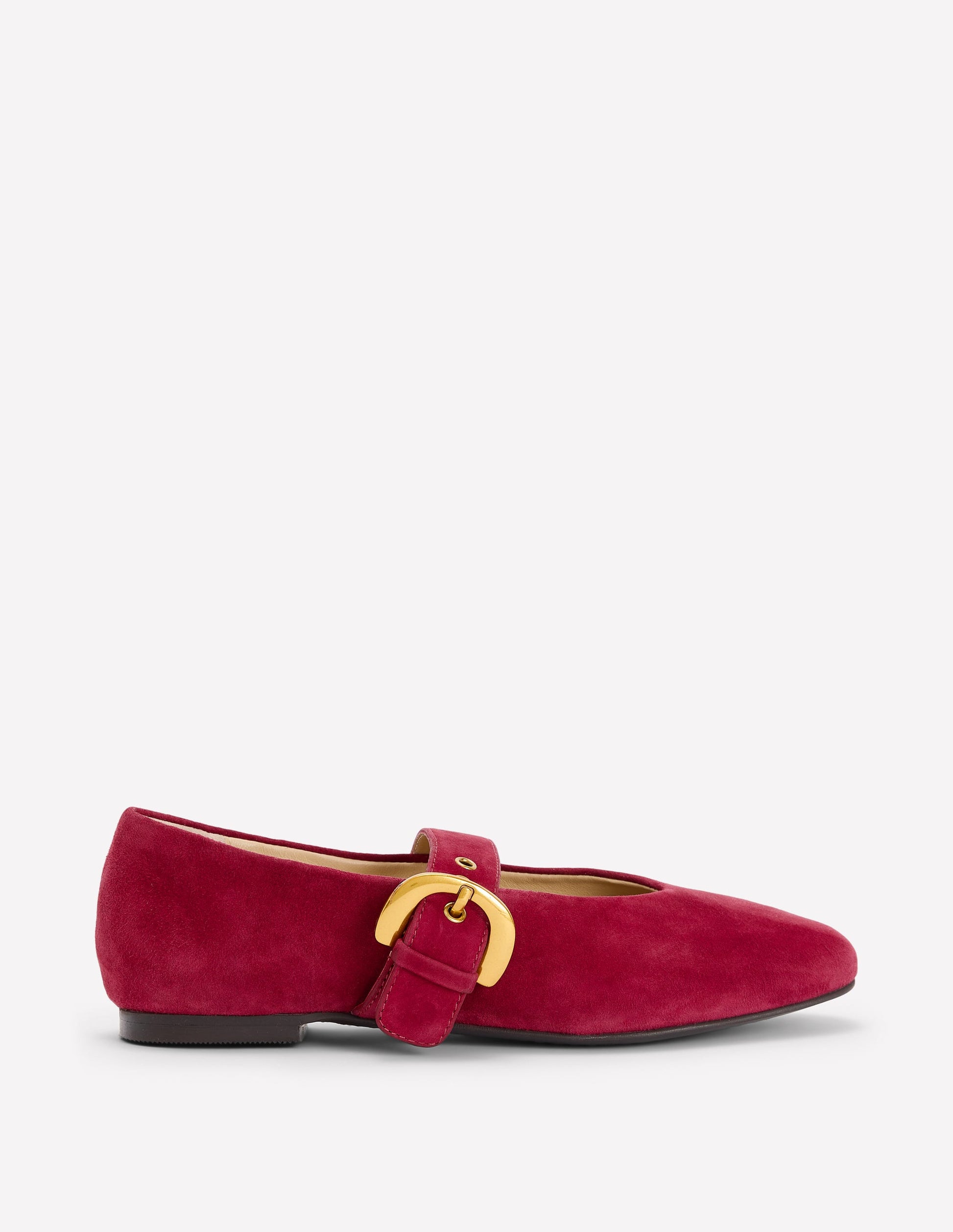 Kylie Flat Buckle Mary Janes-Wine-1