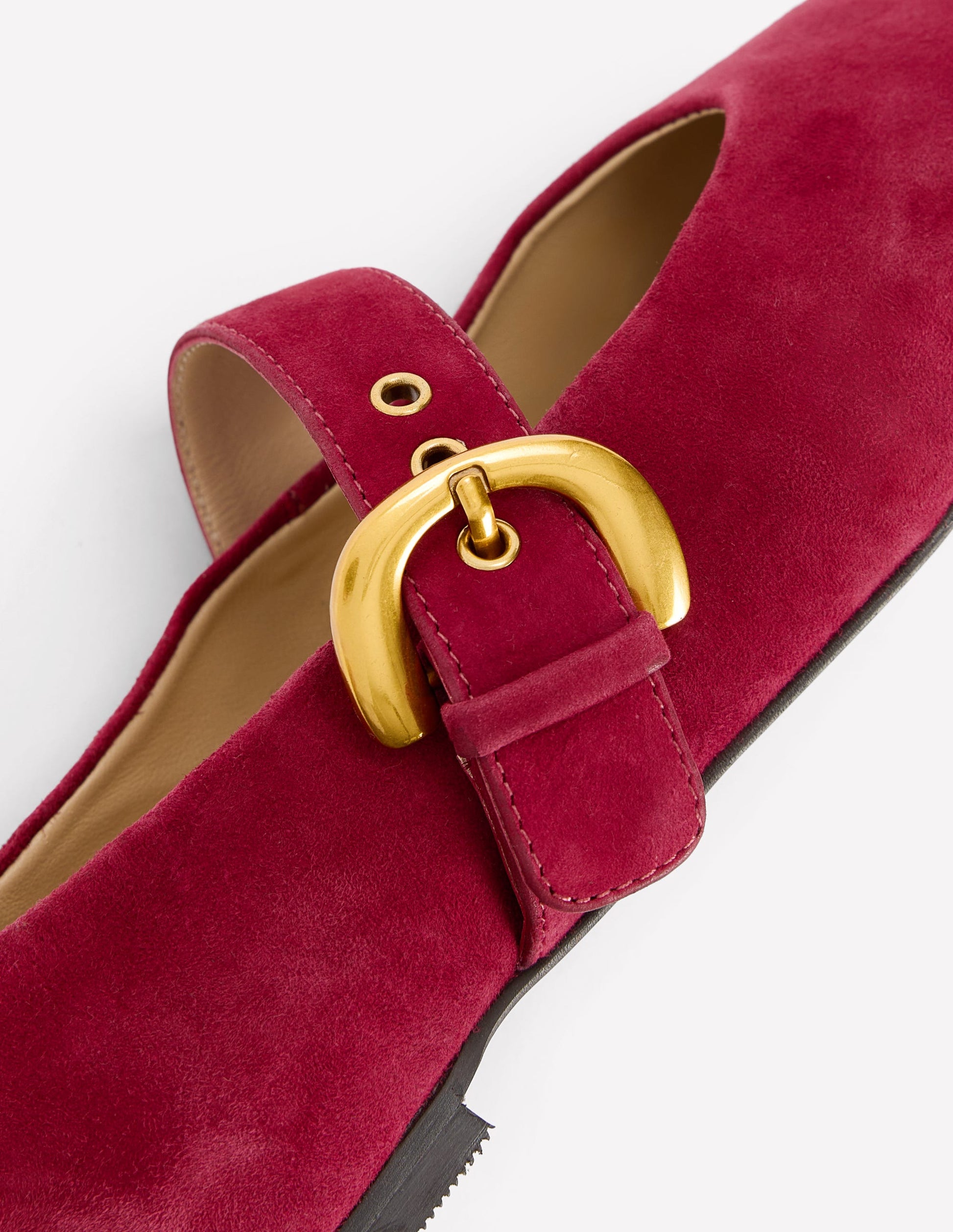 Kylie Flat Buckle Mary Janes-Wine-5