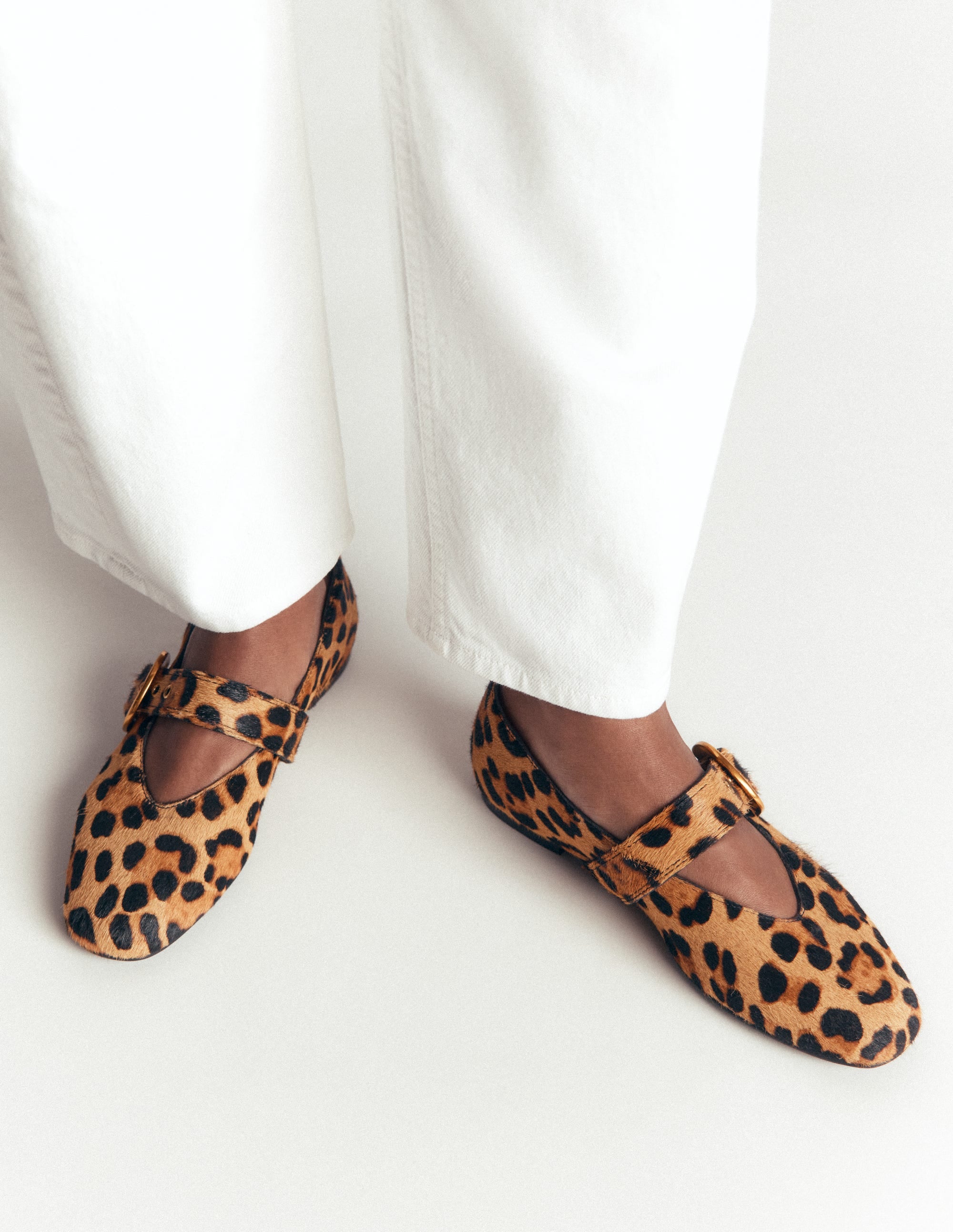 Kylie Flat Buckle Mary Janes-Classic Leopard - Image 2