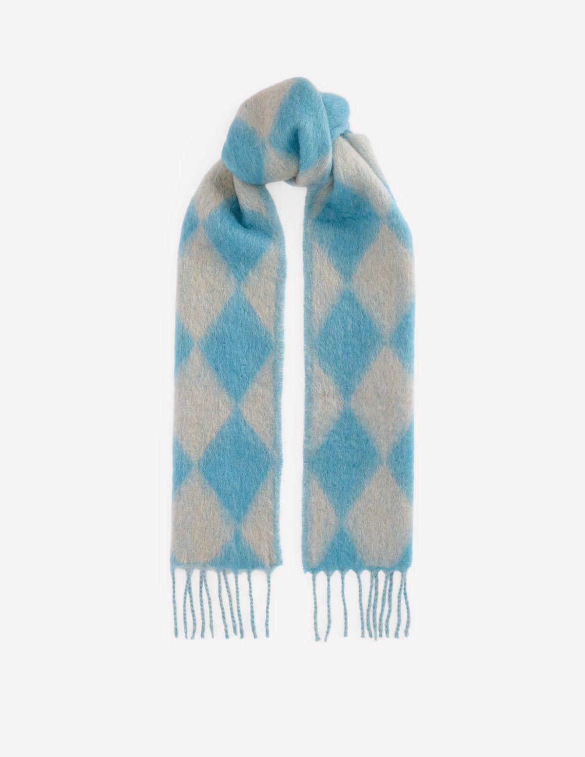 Mohair Woven Scarf-Duck Egg Blue Argyle-1