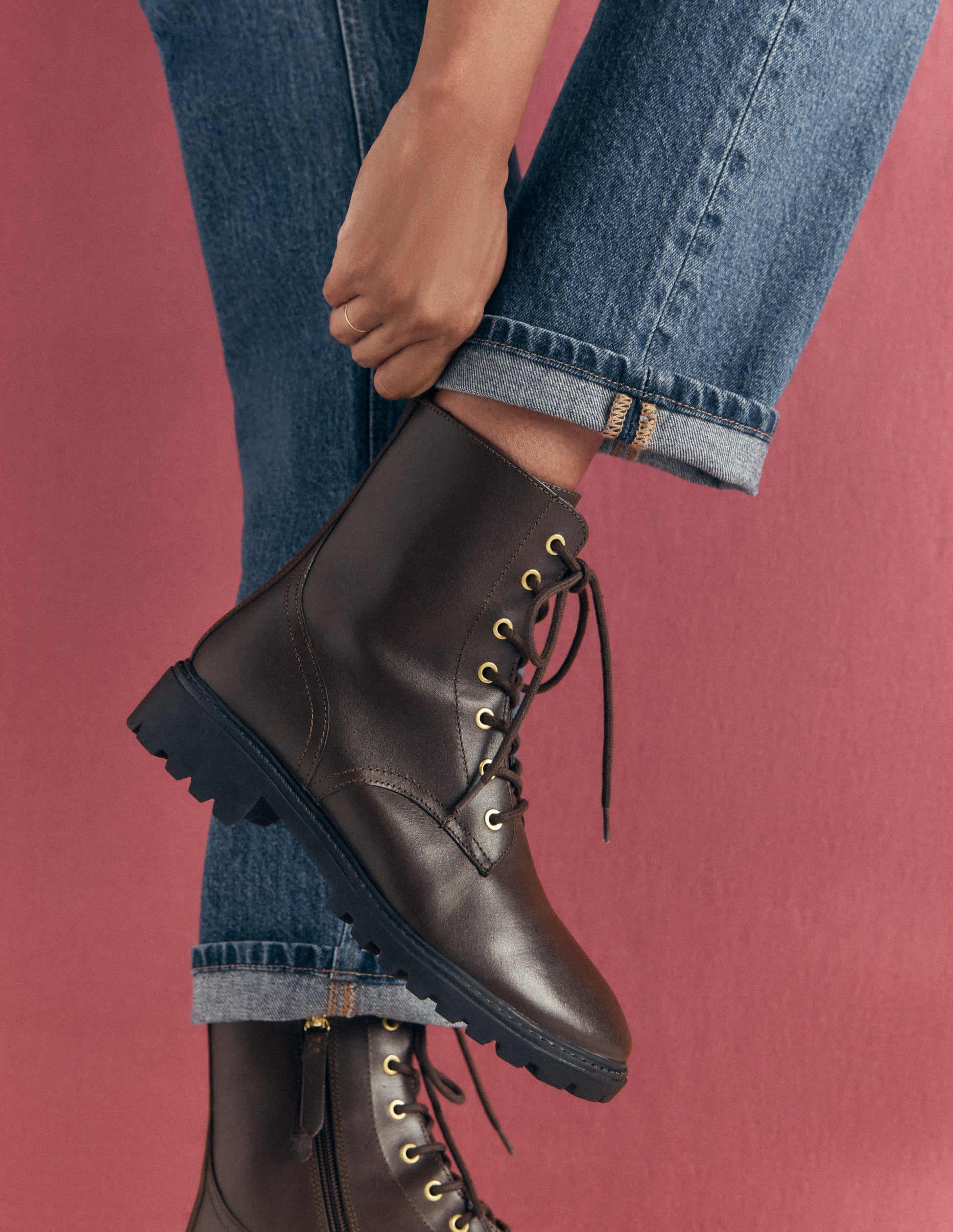 Alex Lace Up Ankle Boots-Chocolate-2