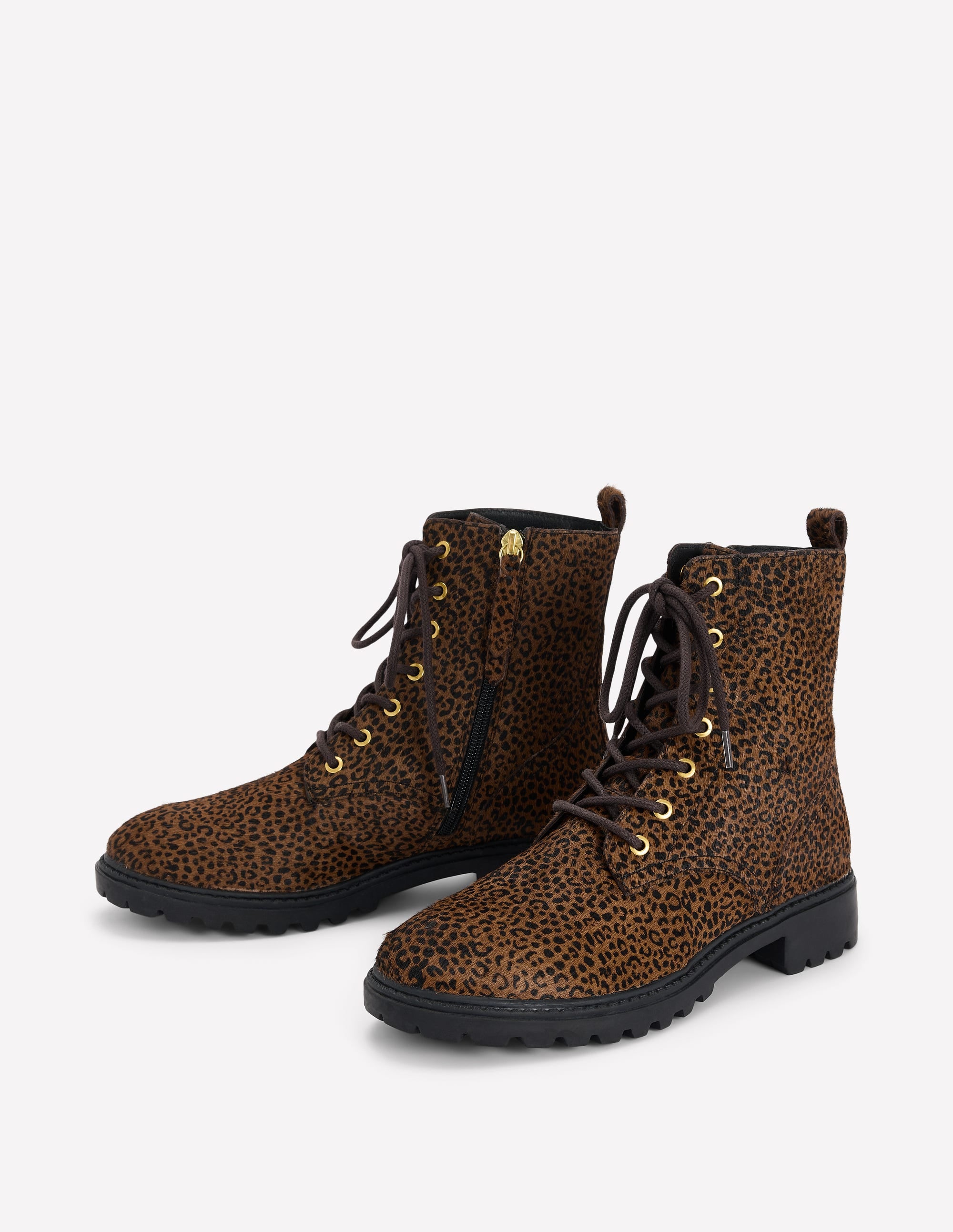 Alex Lace Up Ankle Boots-Mini Leopard - Image 3